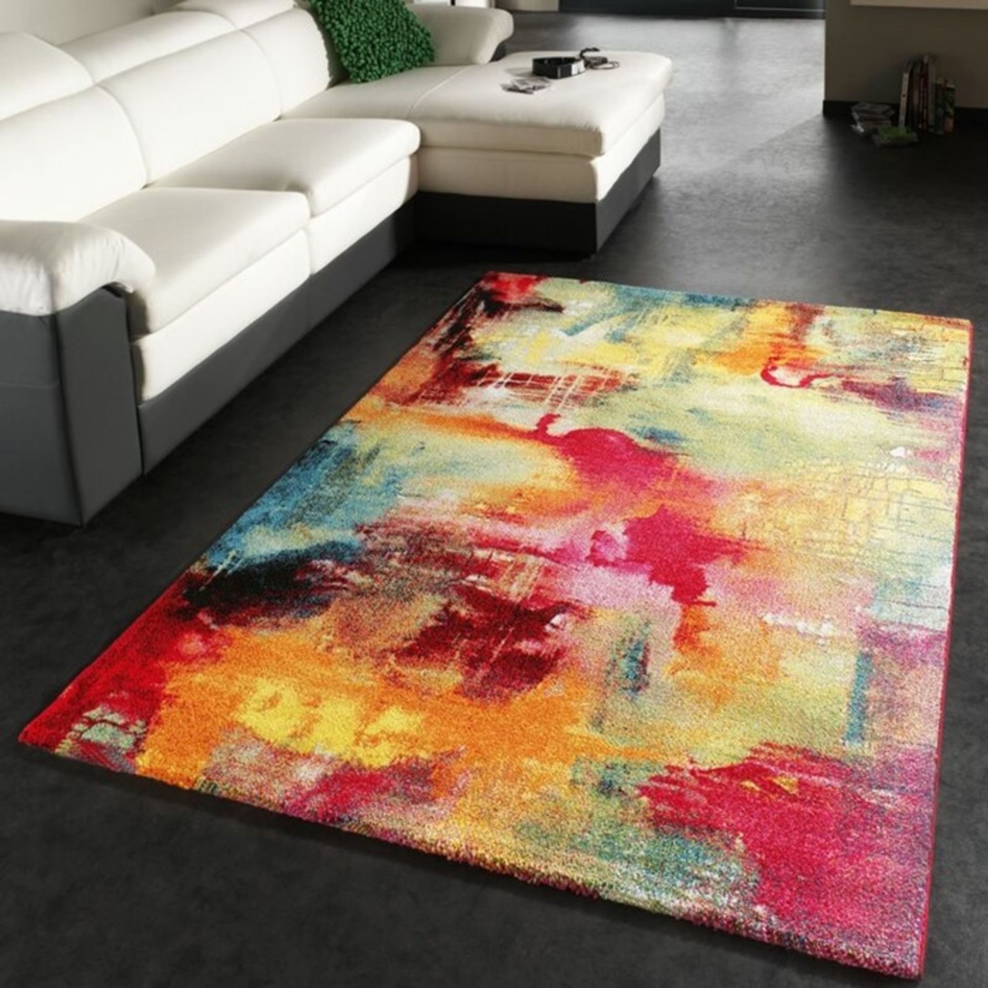 17 Stories,Jarred Red/Yellow Rug (240X330CM) - RRP £46.99 (ALAS6675 -18321/18)