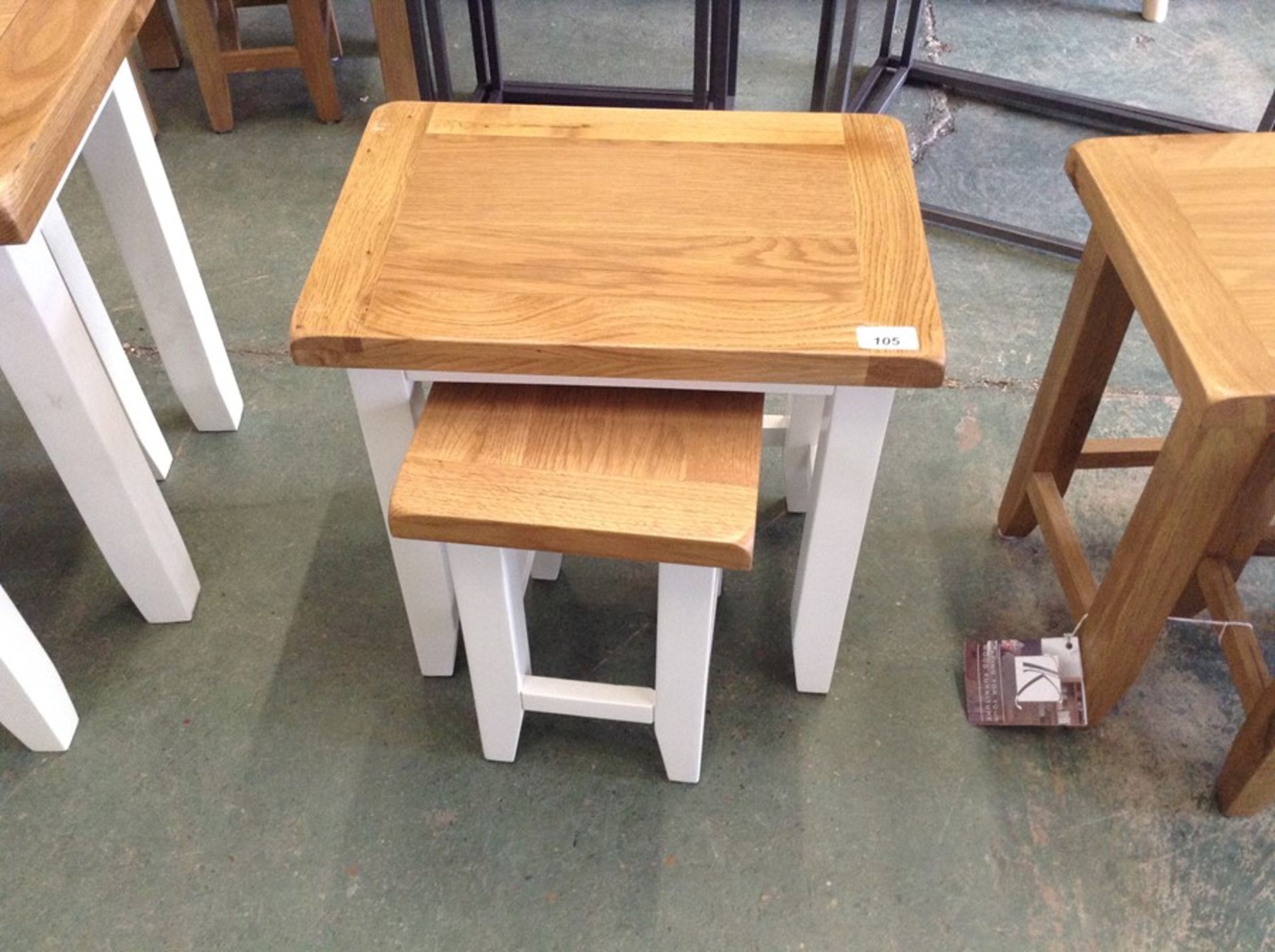 WHITE AND OAK NEST OF 2 X TABLES