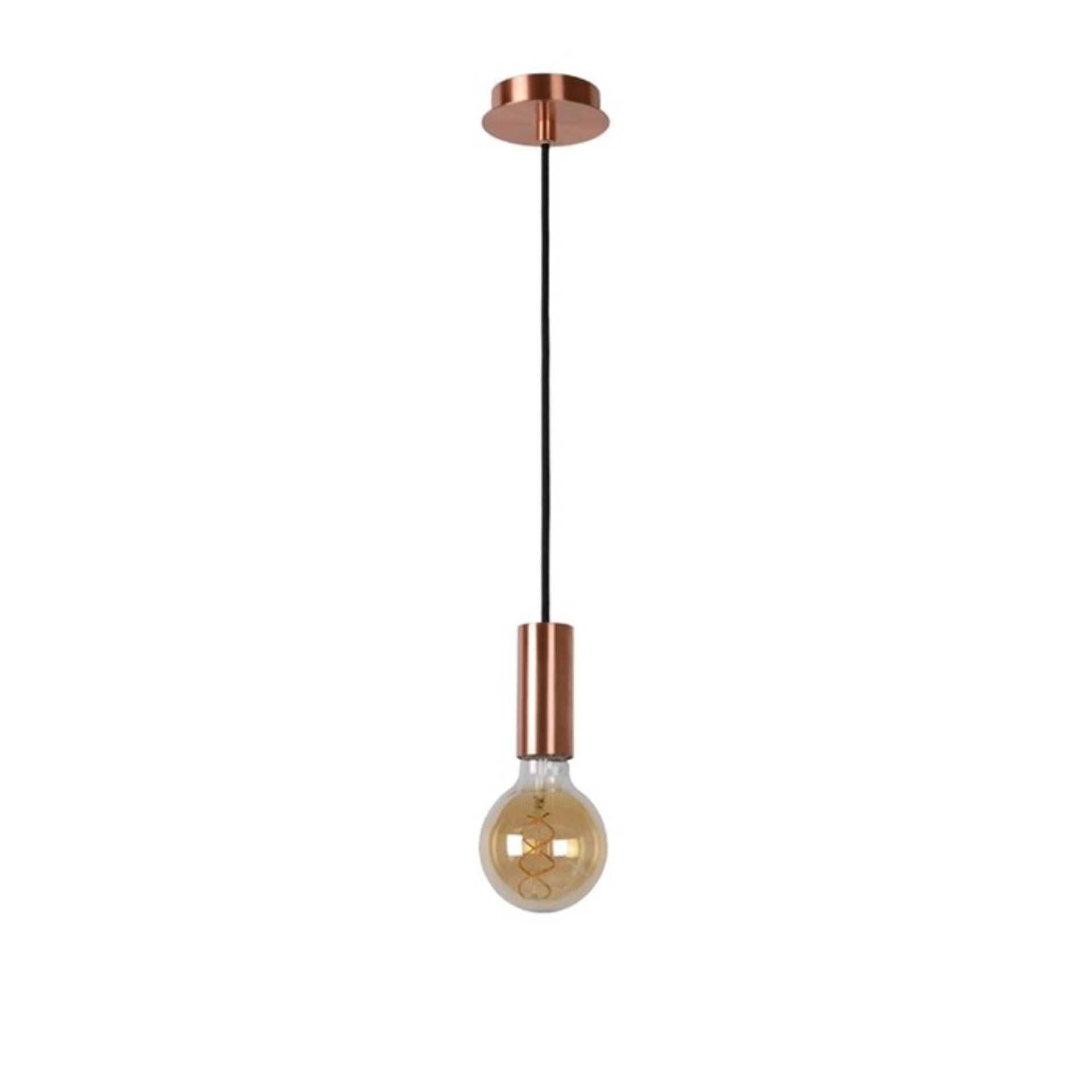 Lucide, Droopy 1-Light Bulb Pendant (NO BULB)(COPP