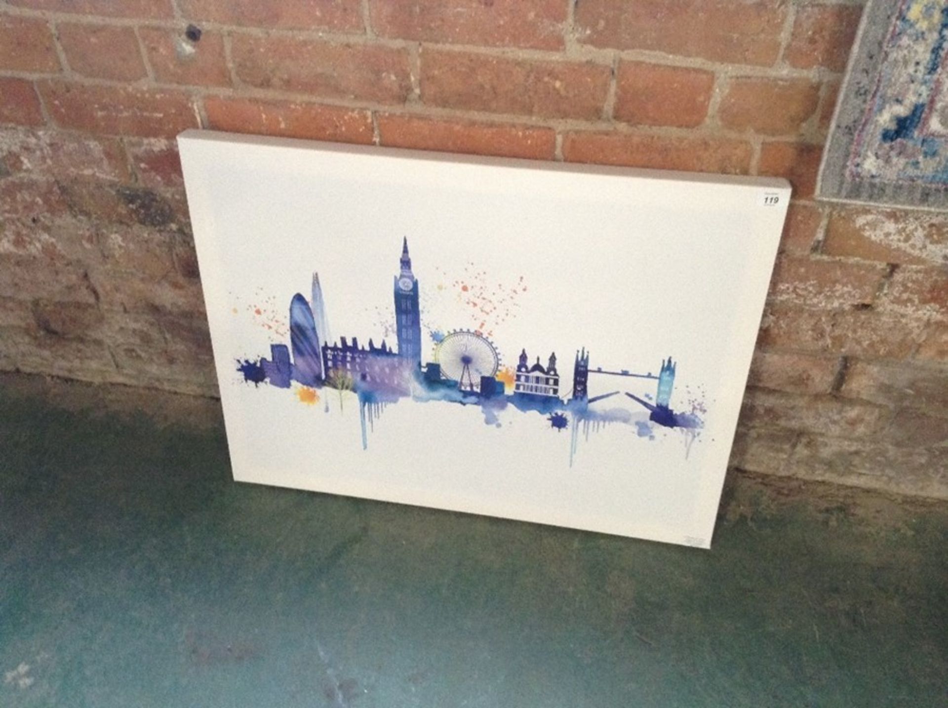 Riley Ave.,London Skyline' Watercolour Painting Print on Canvas RRP £30.22(10043/13 ARTG1181)