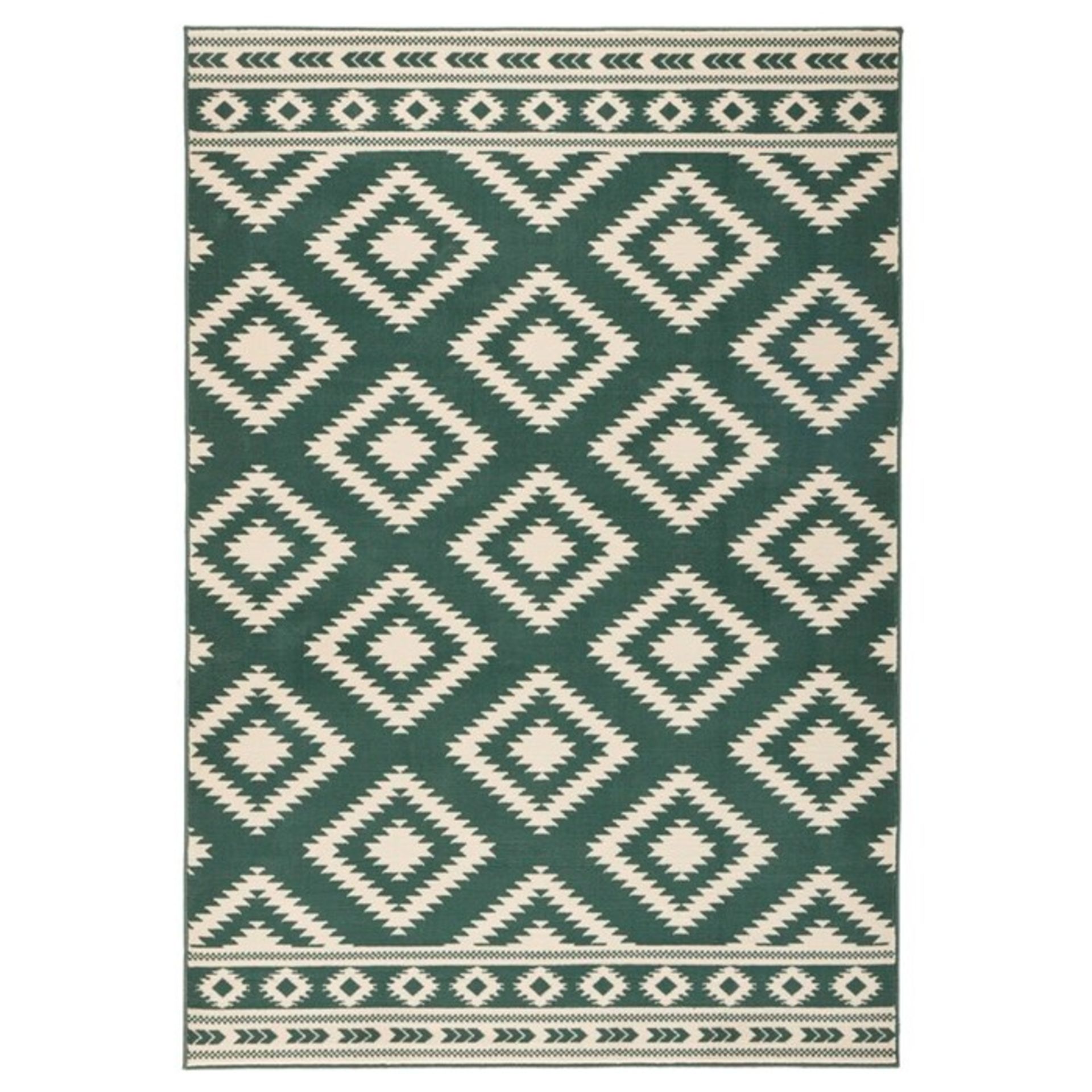 Hanse Home,Ethno Rug in Green/Cream (80X300CM) RRP -£52.49(18321/40 -HEHM1421)