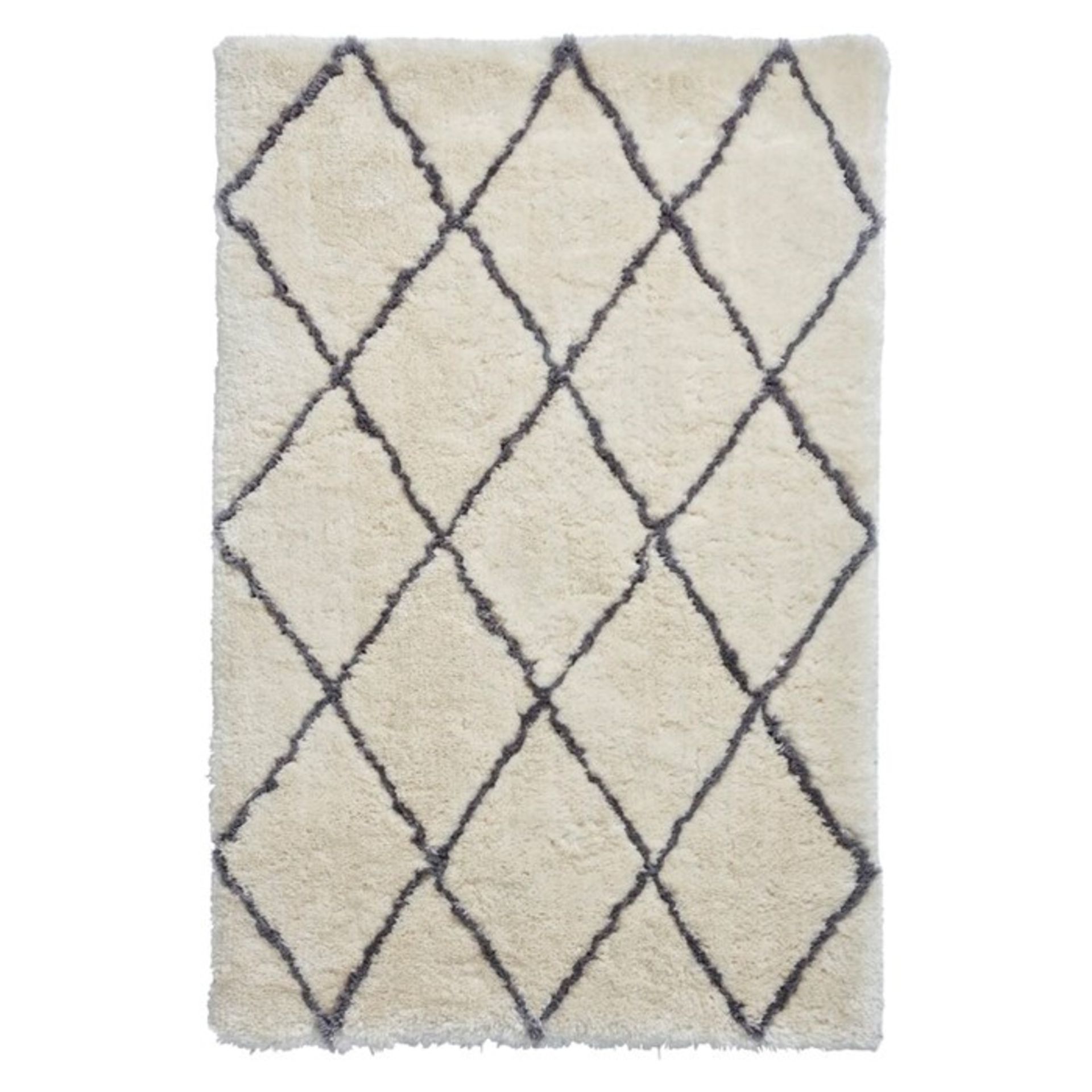 August Grove,Octavia Handmade Shag Ivory Rug (150X230CM) RRP -£141.99(18321/26 -HOKF3212)