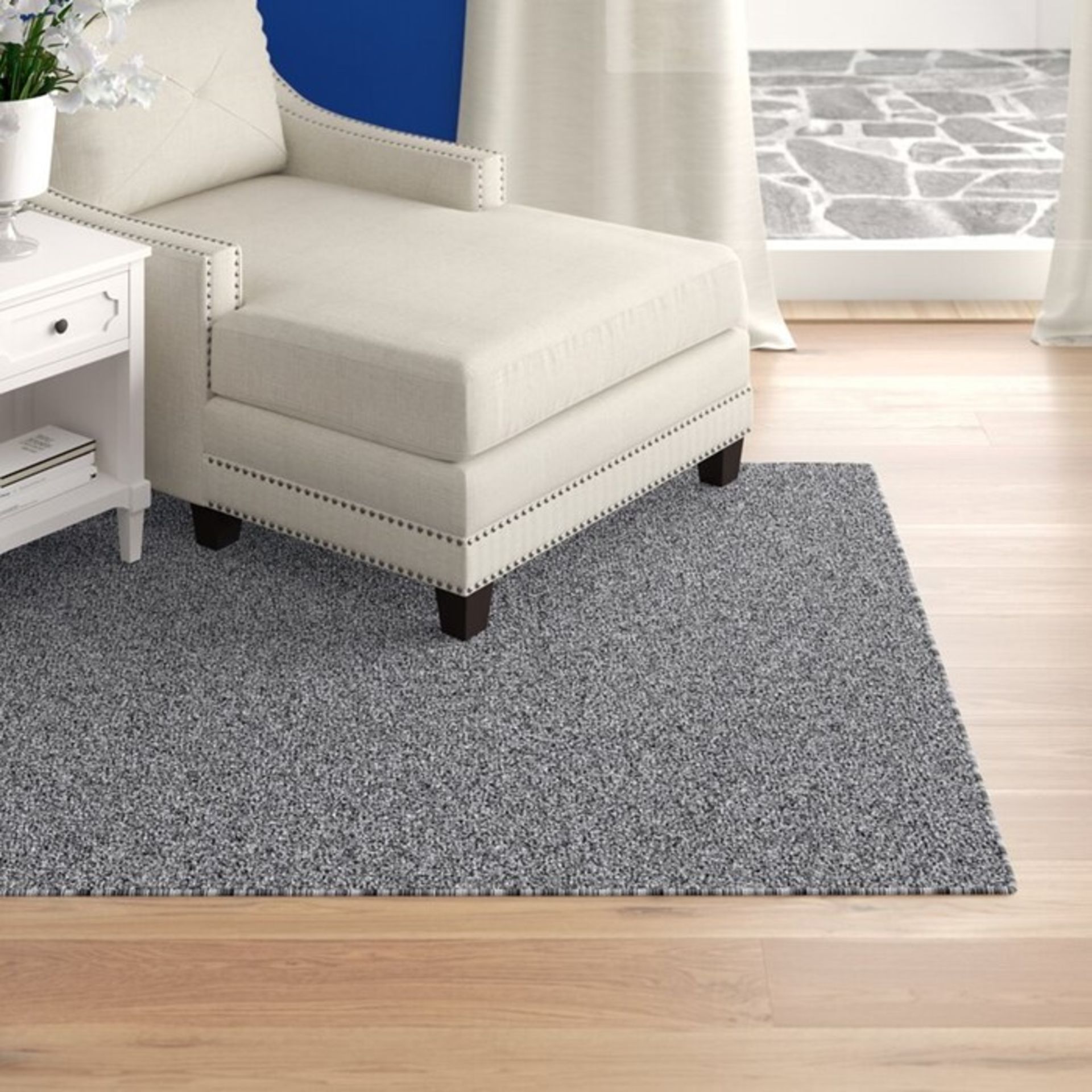 Andiamo,Grotone Flatweave Grey Rug (200X290CM)RRP -£99.99(18321/3 -ADIO1155)