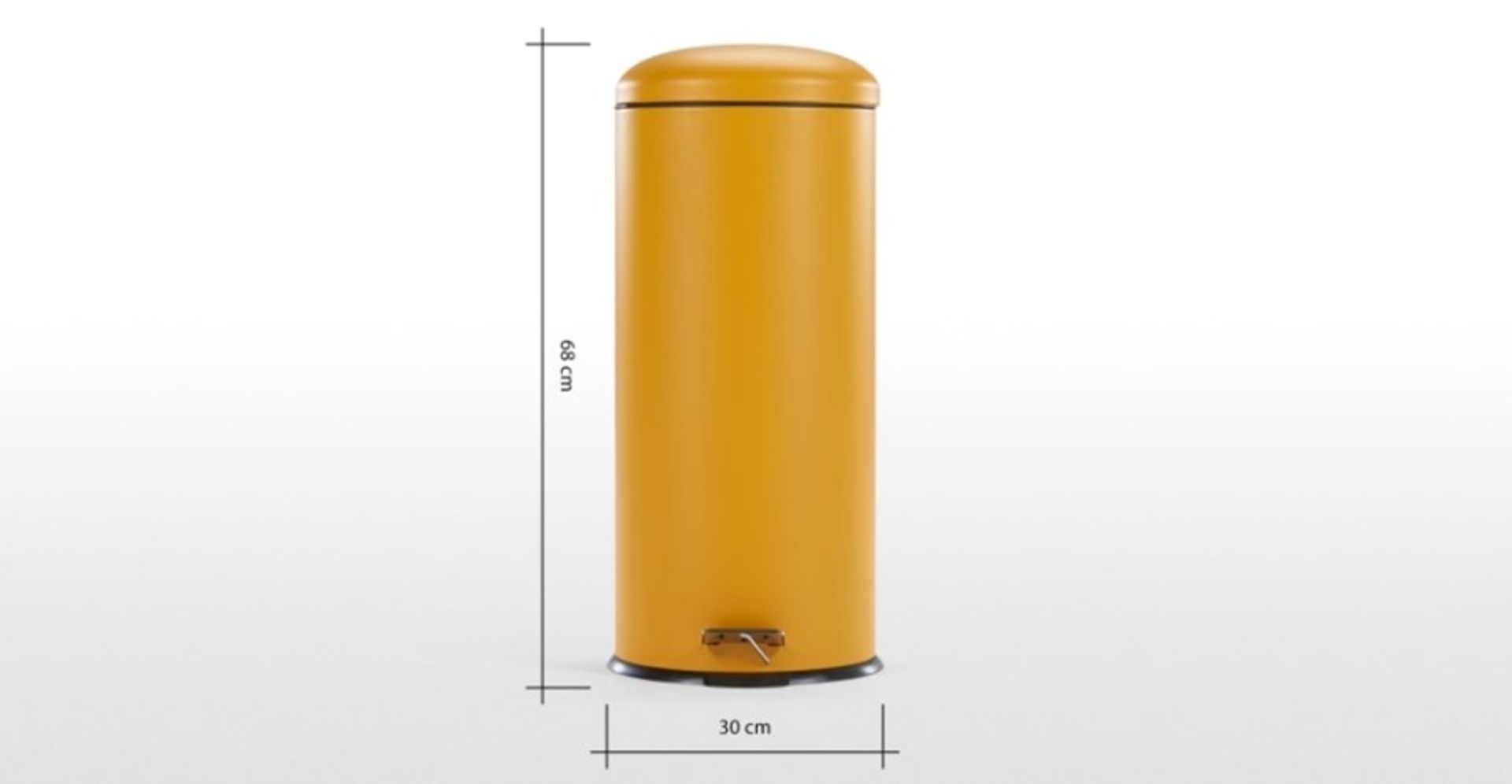 | x1 | Joss 30L Domed Pedal Bin, Yellow| RRP £39 | MAD-BTAJOS004OCR-UK | (W40-47-5) 1G