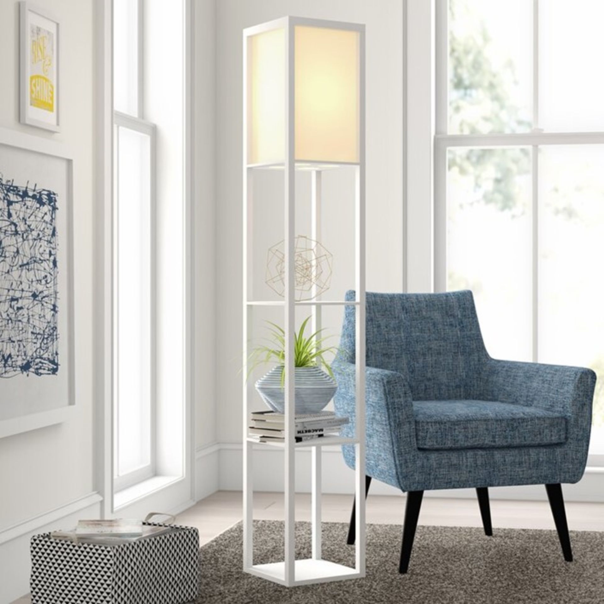 Zipcode Design, Lena 160cm Column Floor Lamp (OAK) - RRP £75.99 (MSUN1811 - 20315/29) 2D