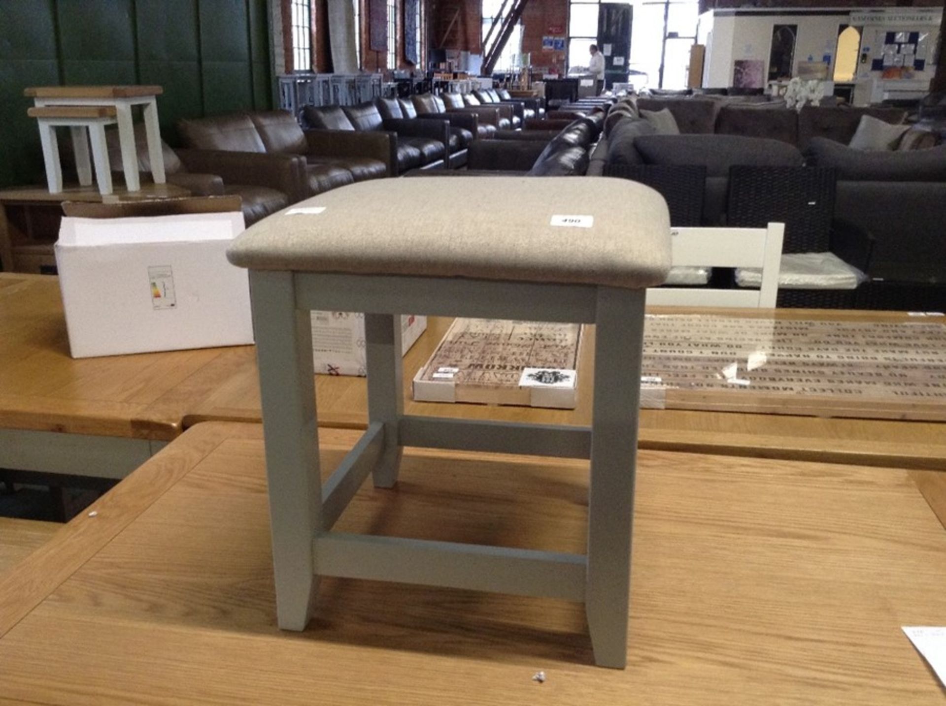 Hampshire Grey Painted Oak Dressing Stool (WXF P48