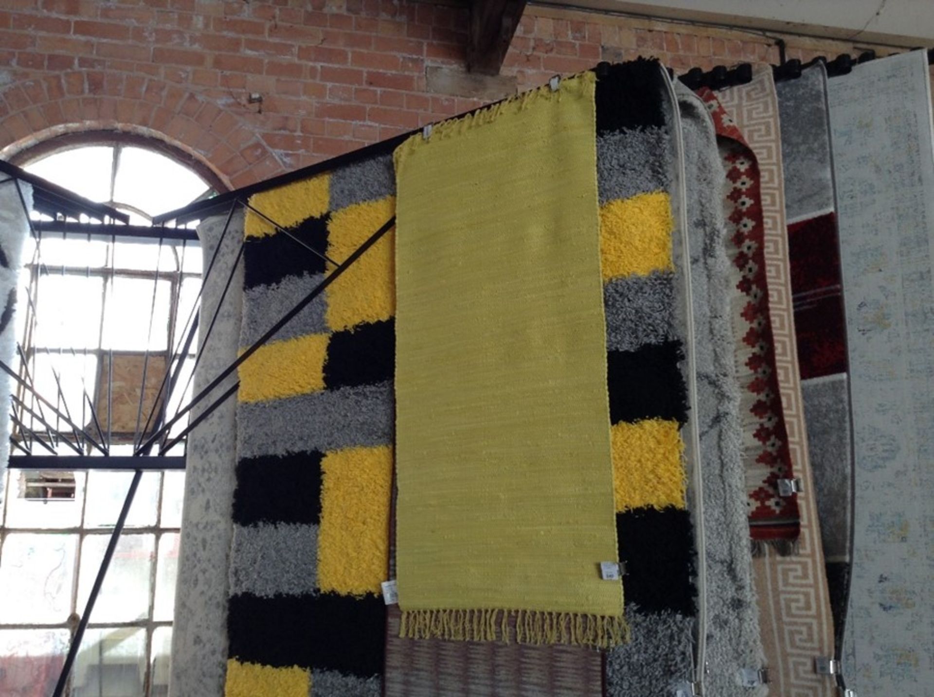 Riley Ave.,Sue Handwoven Cotton Yellow Rug RRP -£3