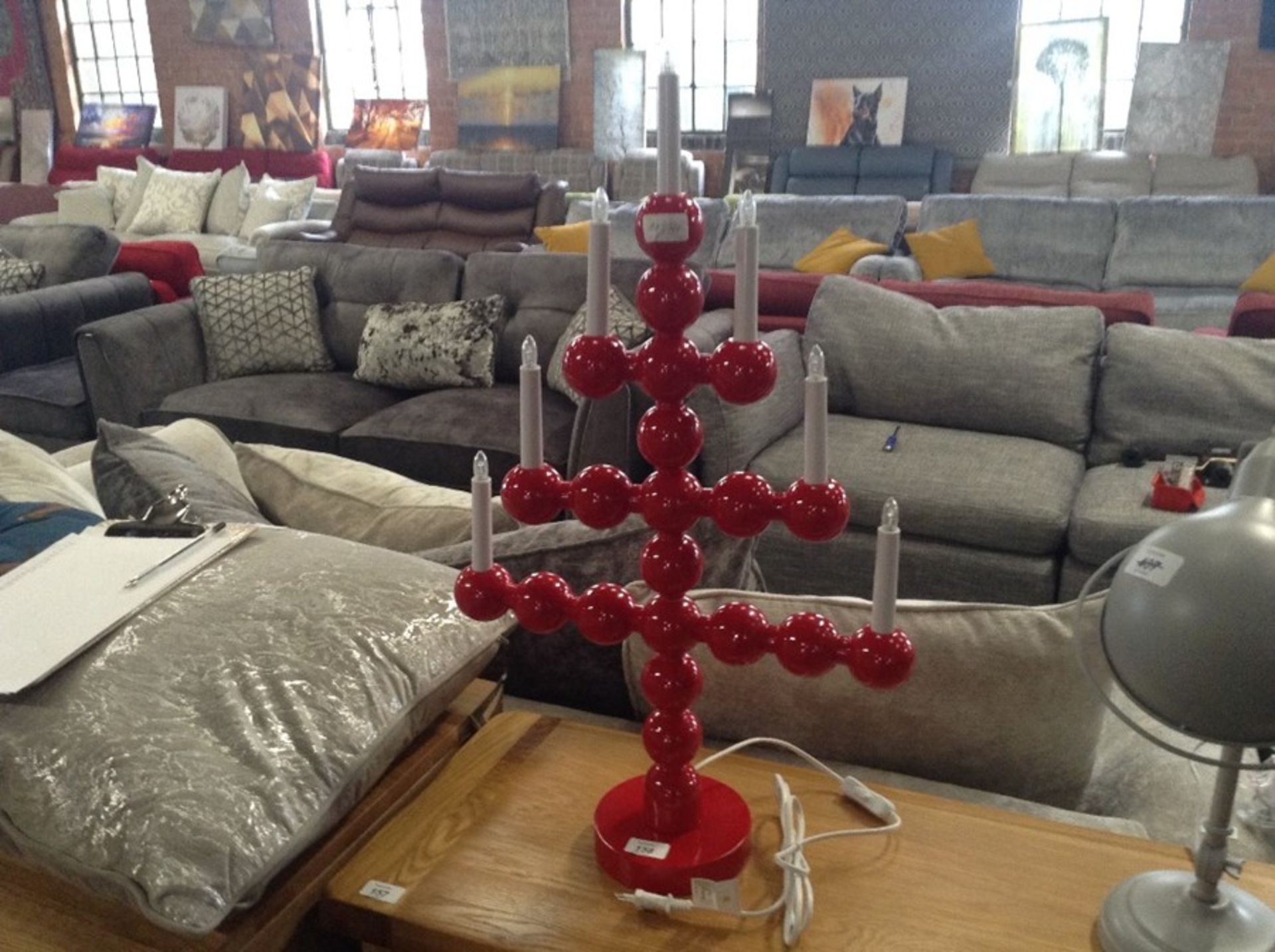 RED LIGHT UP XMAS CANDLE TREE (MX3-39)