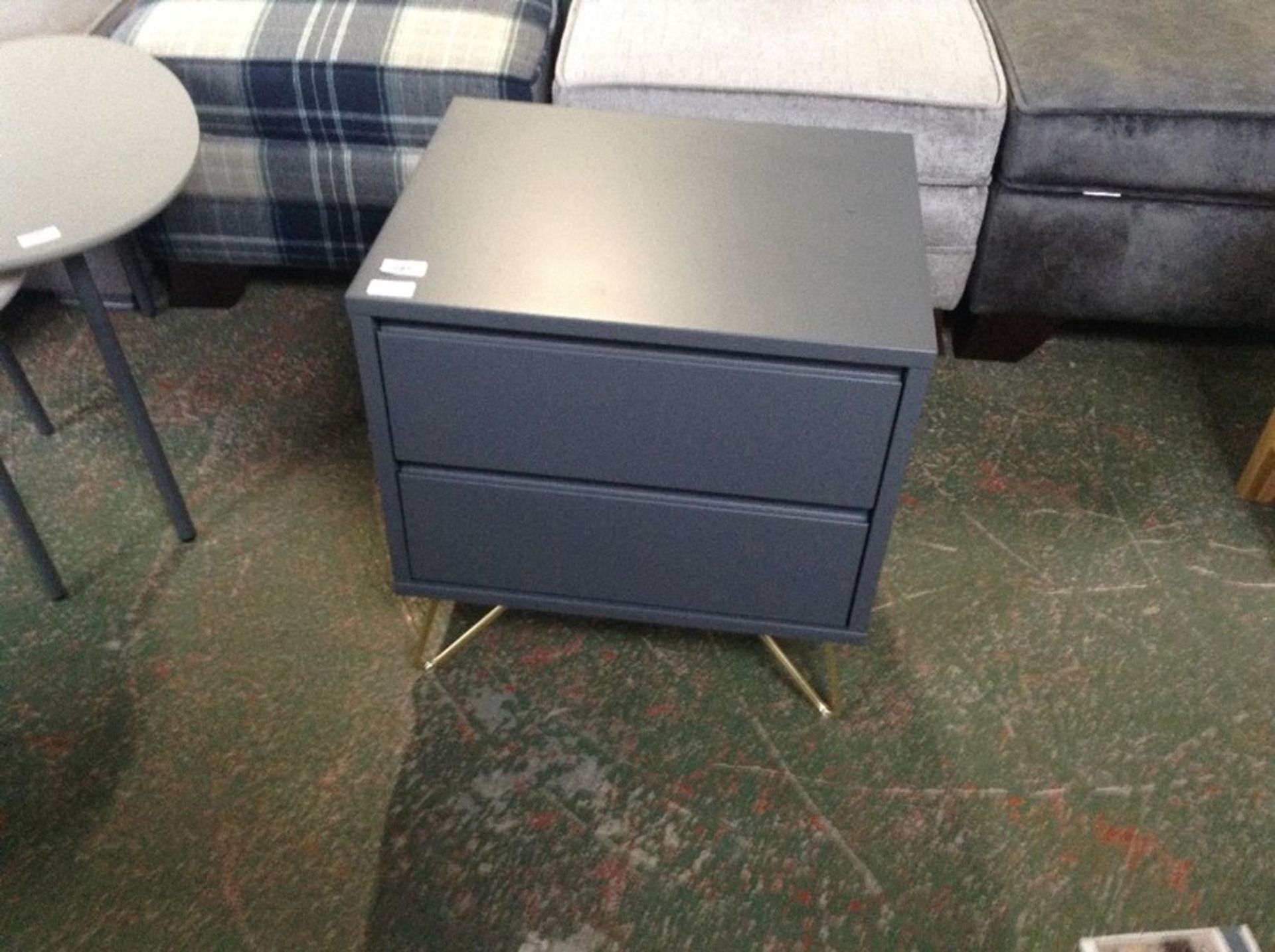 | x1 | Elona Bedside Table, Charcoal and Brass| RRP £129 | MAD-STLELN015BLU-UK |