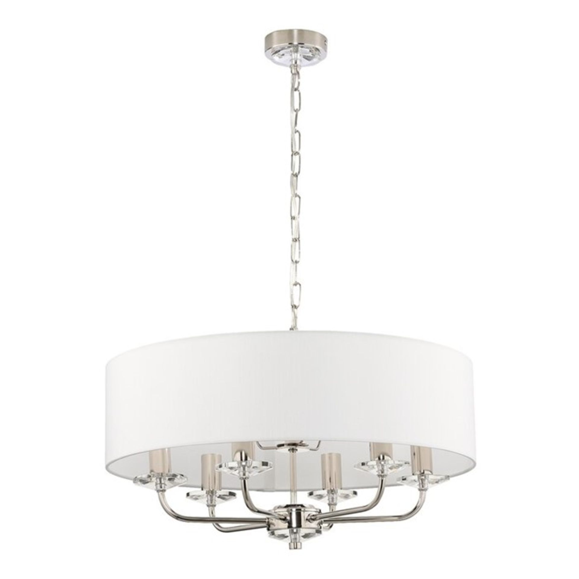 Three Posts, Foxworth 6-Light Drum Chandelier (NICKEL) - RRP £118.99 (UEL4344 - 16136/32) 7G