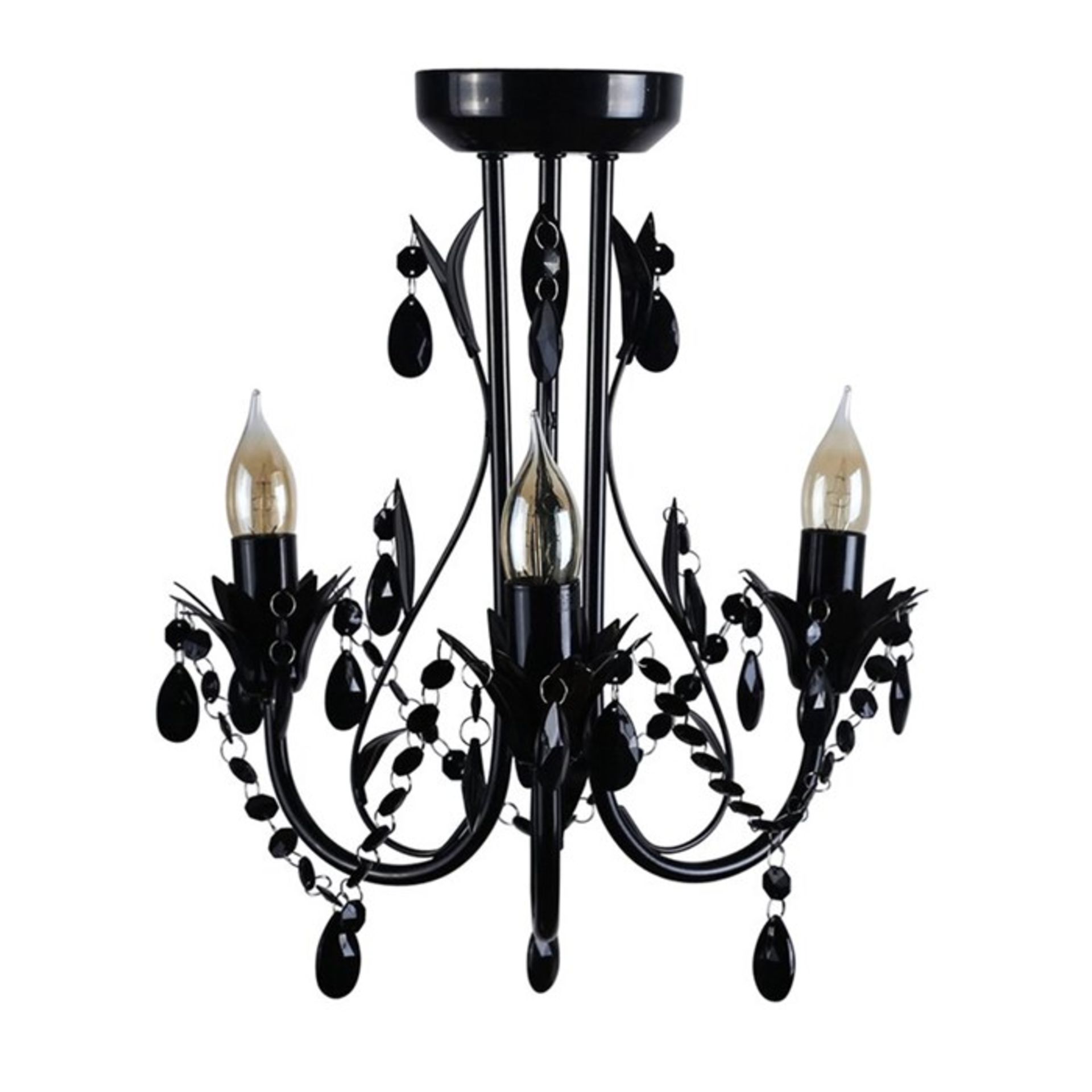 MiniSun, Odelia 3 Light Chandelier in Distressed White & Cream - RRP £35.82 (MSUN1000 - 16136/46)