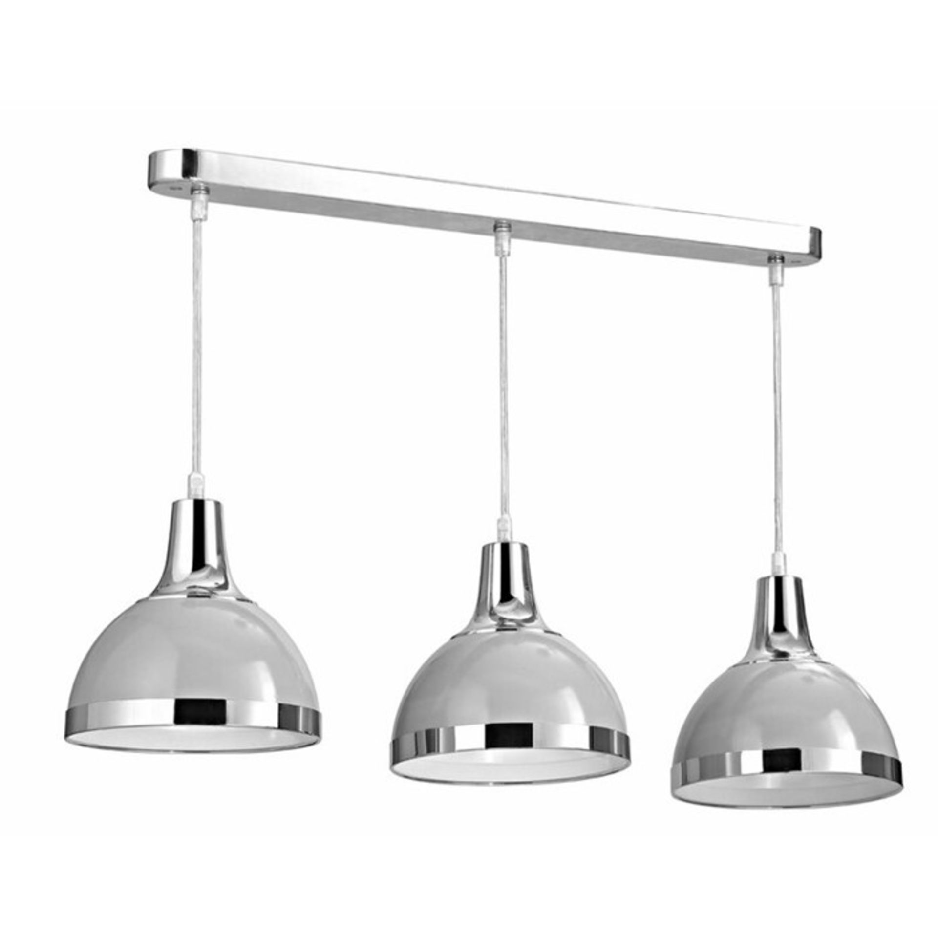 August Grove, Elnora 3-Light Kitchen Island Pendant (GREY/CHROME) - RRP £94.99 (BEAH1781 - 16136/50)