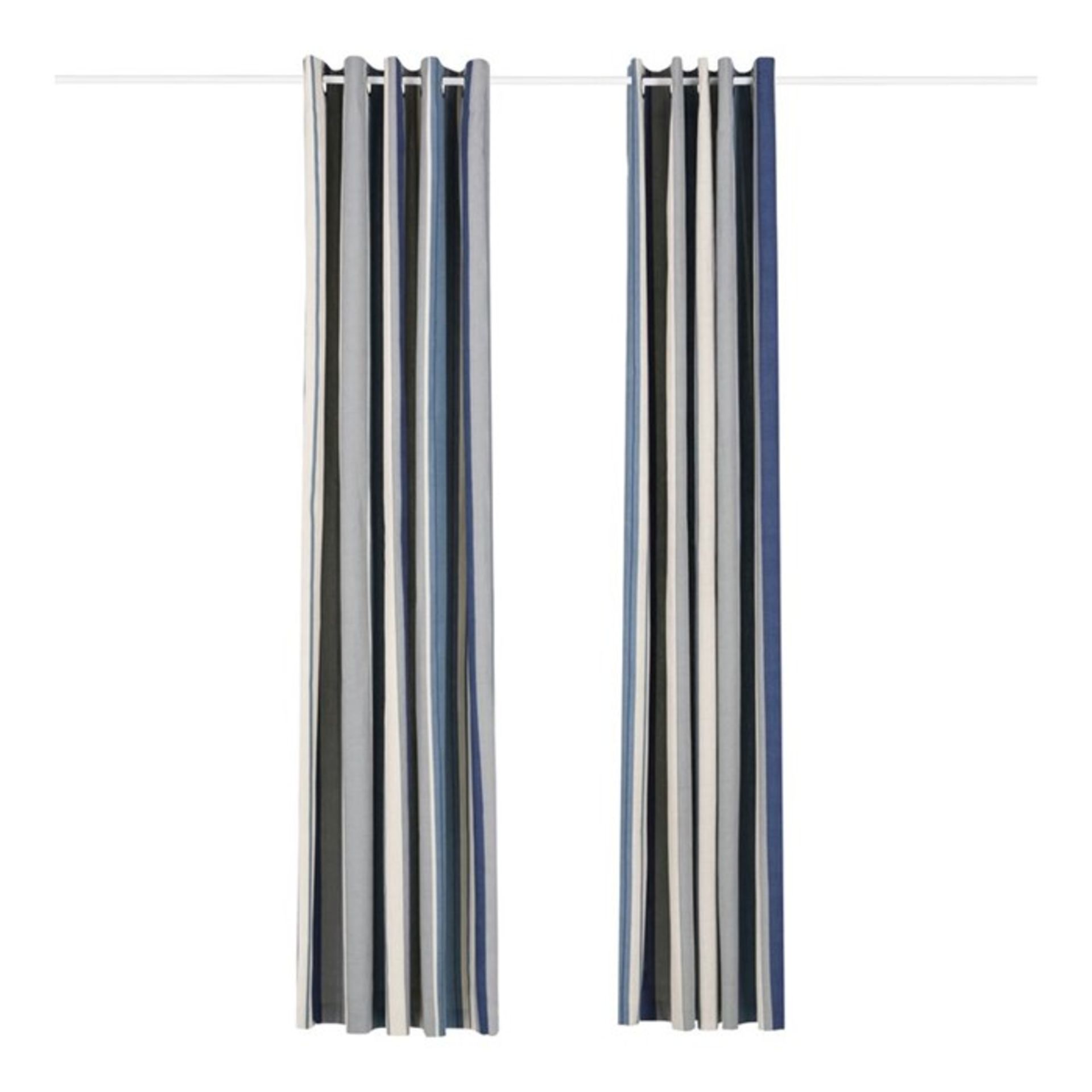 17 Stories, Deltoro 100% Cotton Lined Eyelet Curtains (BLUE)(90X90") - RRP £48.99 (EANS1008 -