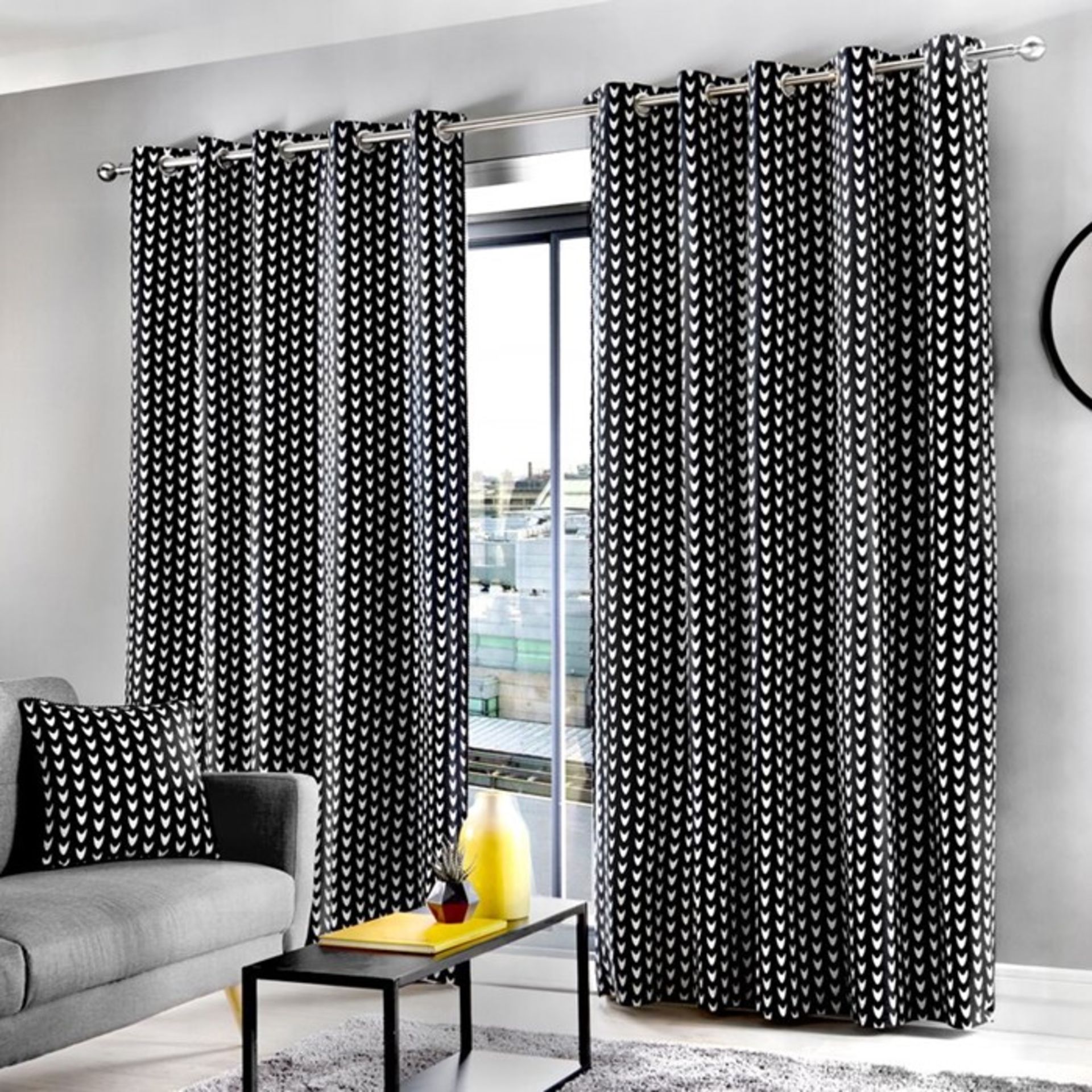 17 Stories, Tedesco Eyelet Curtains Blackout Thermal Curtains (90X72")(DANDILLION) - RRP £65.99 (