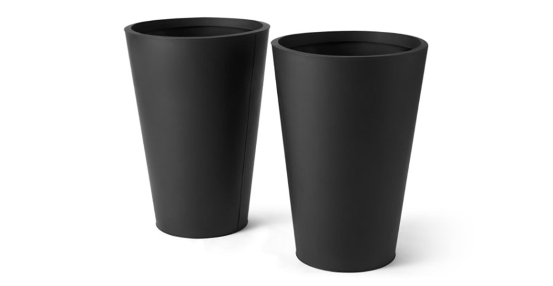 | x1 | Razan Set of 2 Tall Galvanized Conical Planters, Black| RRP £89 | MAD-OACRAZ007GRY-UK | (