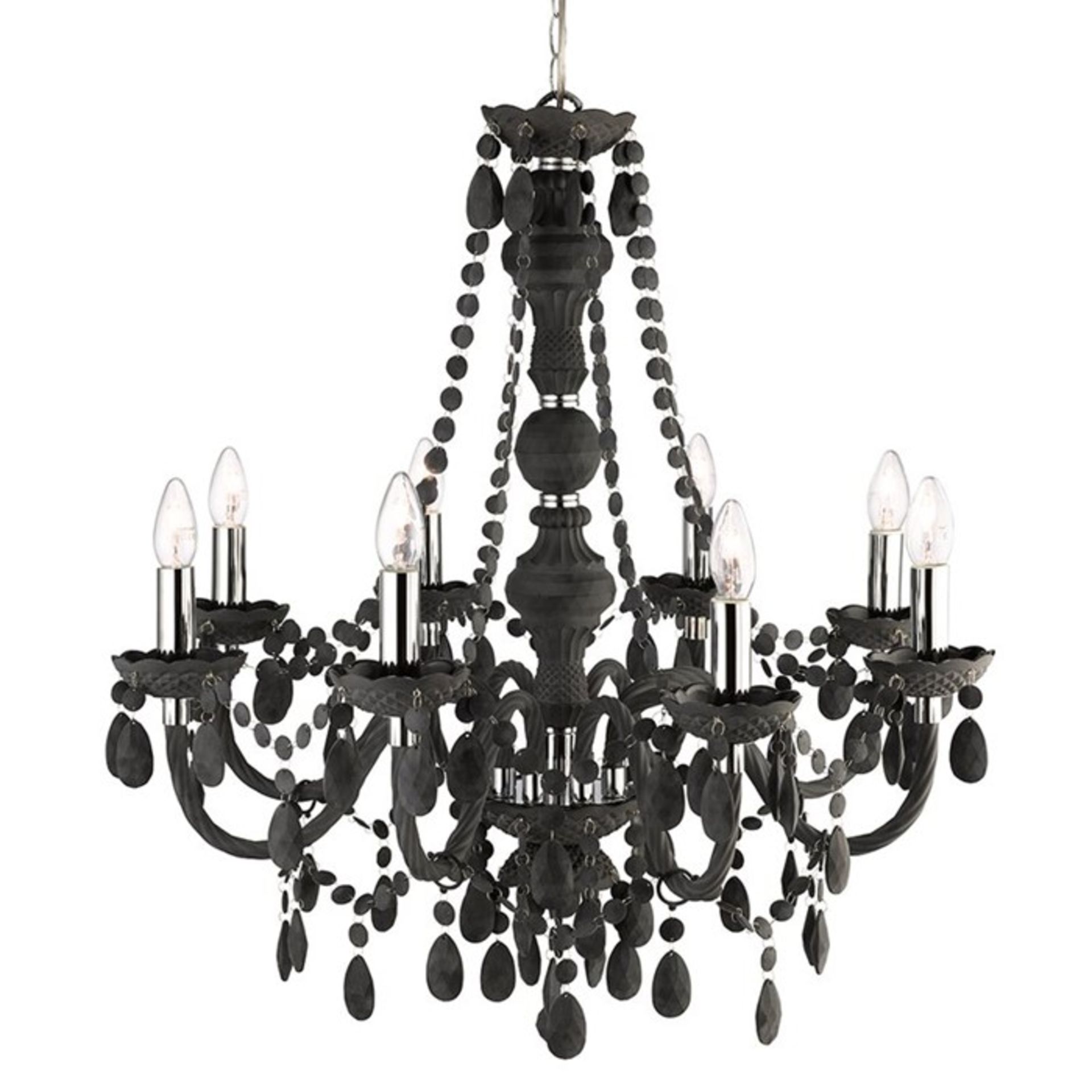 Rosdorf Park, Aurelio 8-Light Candle-Style Chandelier (CHROME/CLEAR) - RRP £210.99 (HOHA1663 -