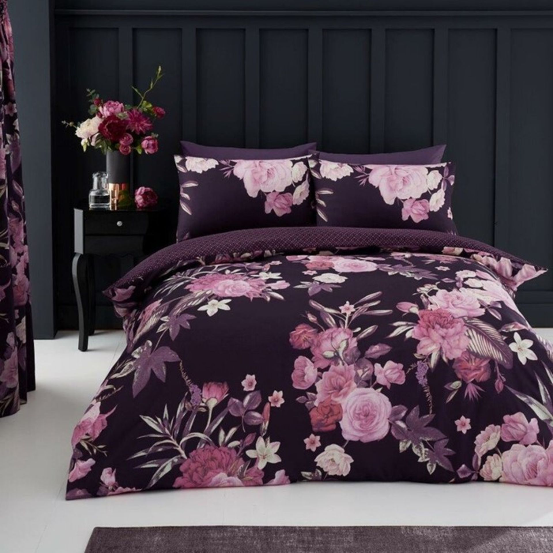 Wayfair Basics, Floral Duvet Cover Set (DOUBLE)(TEAL) - RRP £16.99 (GAVC1693 - 13770/44) 2H