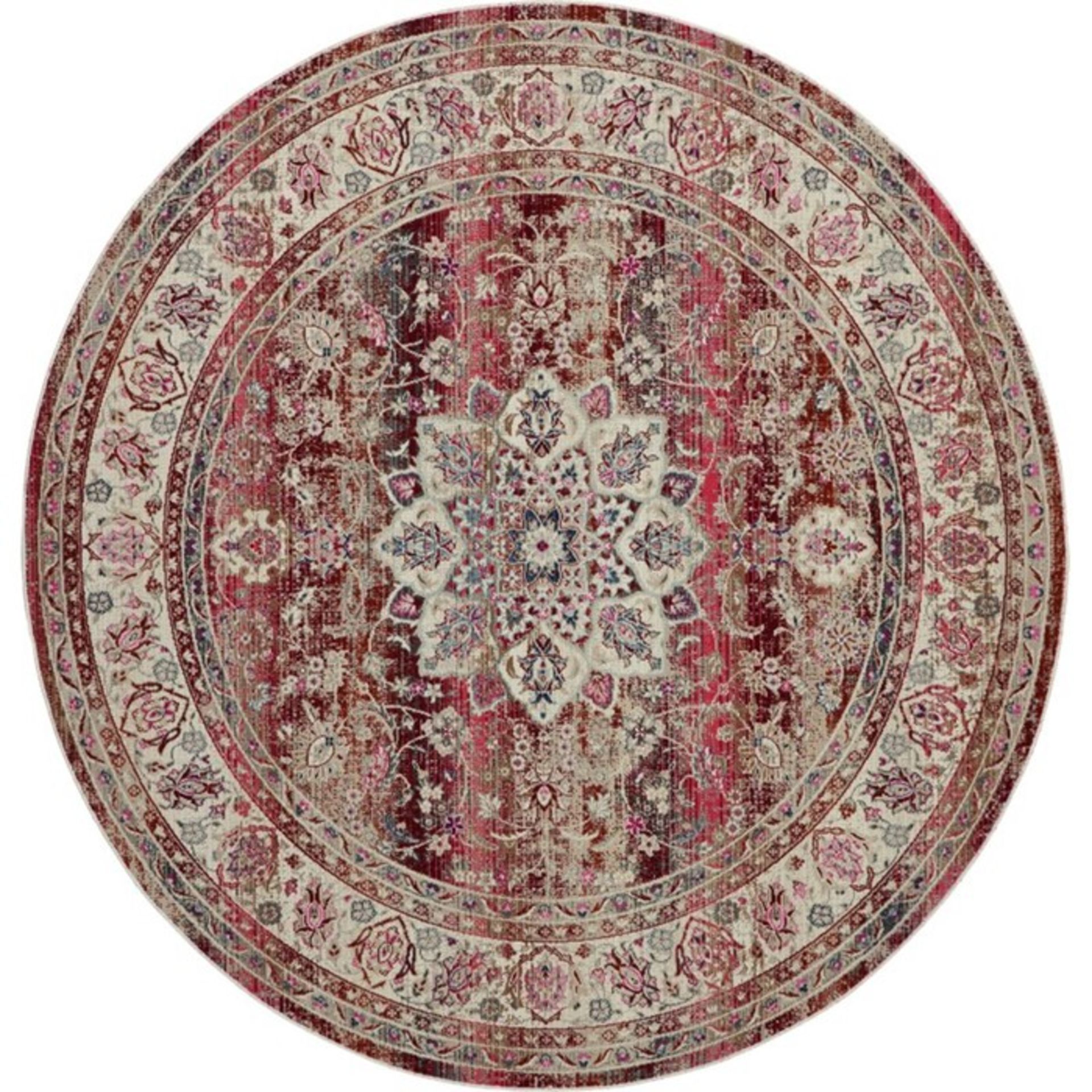 World Menagerie Holsworthy Red Rug round (120x120cm)(LOWV2841 - 16851/24)