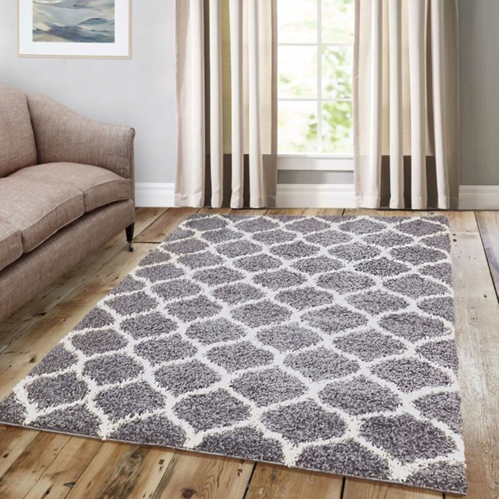 World Menagerie Ceja Super Cozy Silver/Ivory Area Rug (80x150cm) (BRKB1486 - 16851/2)