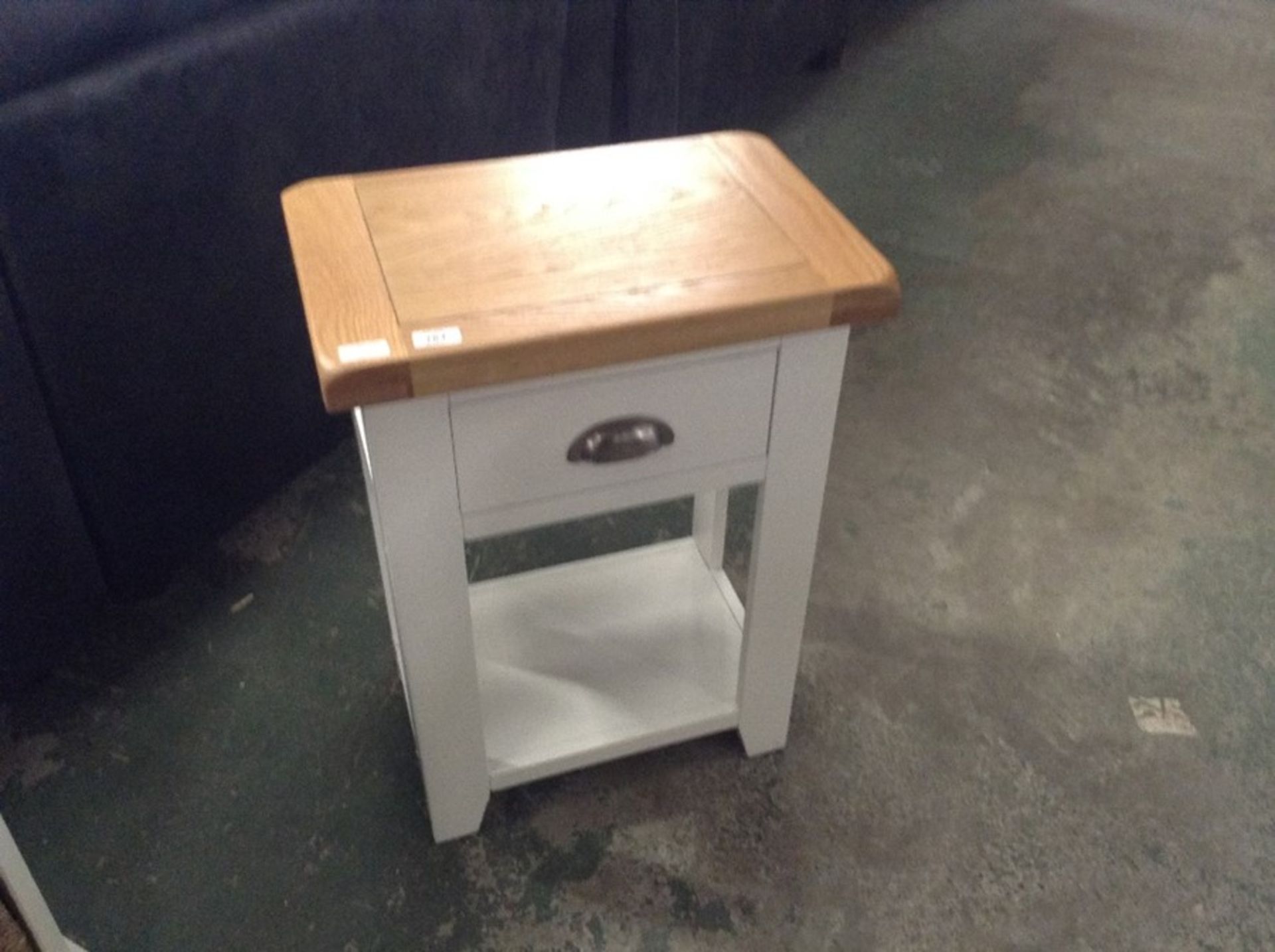 Hampshire White Painted Oak 1 Drawer Telephone Table (KEL P50-82-E97)