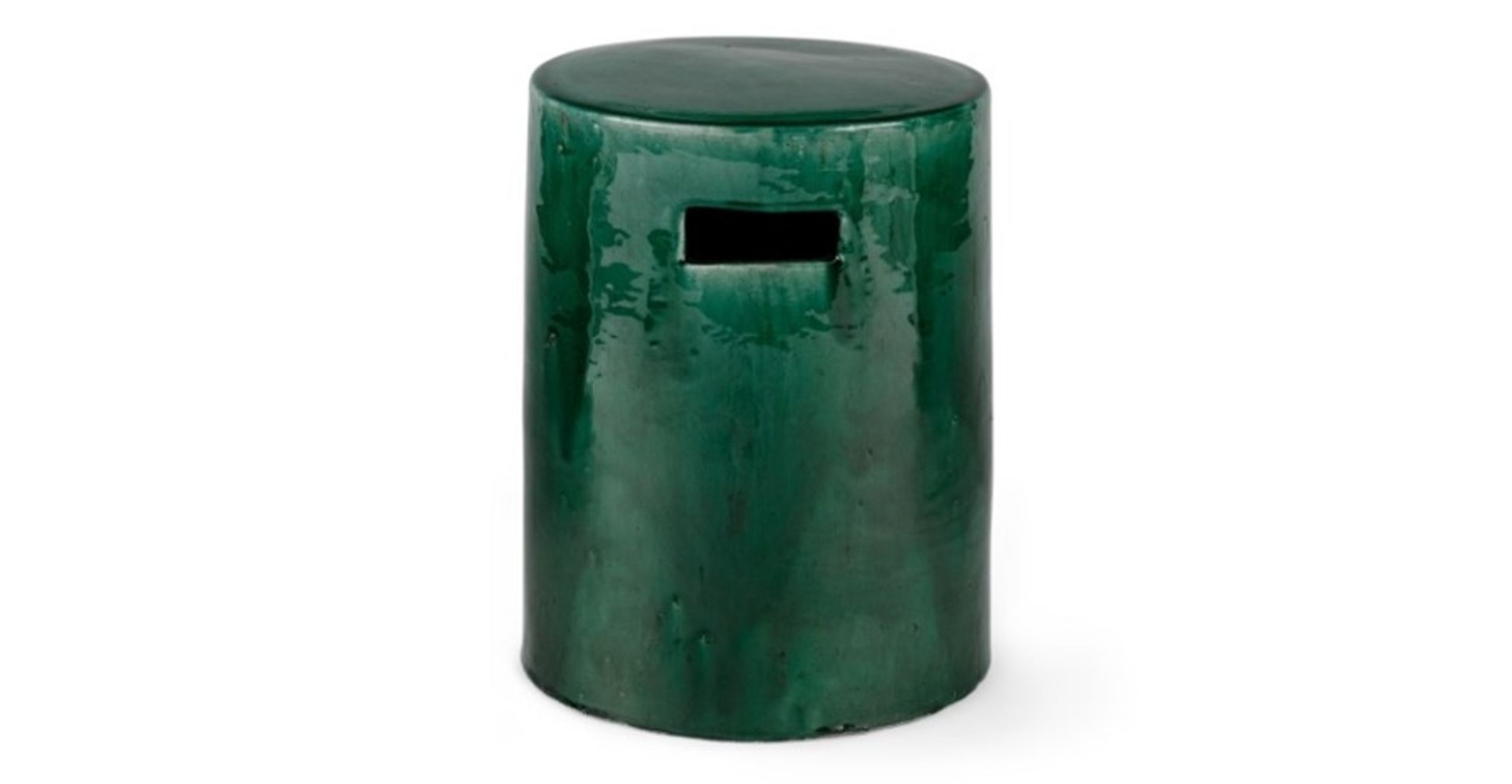 | x1 | Carma Ceramic Reactive Glaze Decorative Stool, Green| RRP £59 | MAD-OACCAR001BLU-UK | (W40-