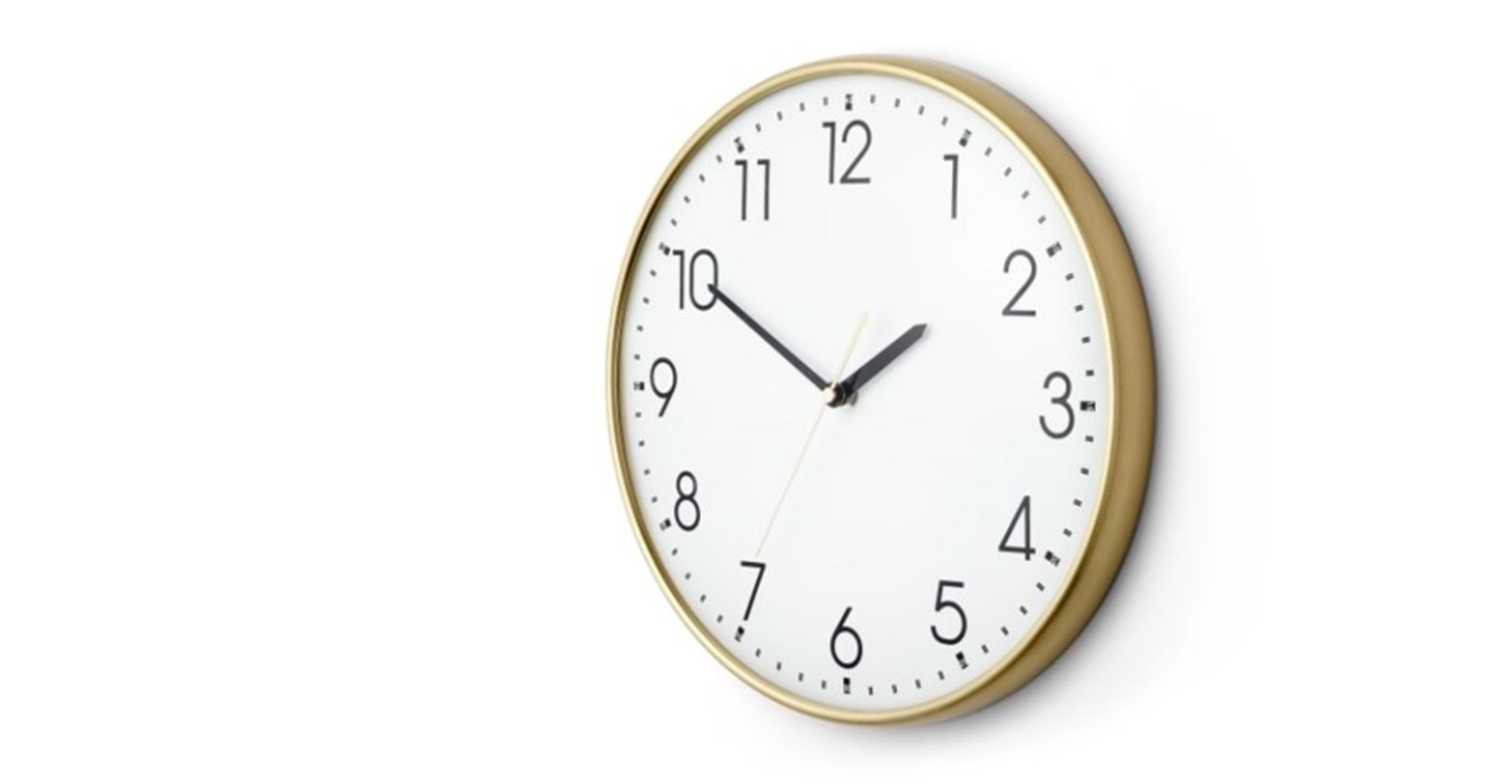 | x1 | Disley Wall Clock, Polished Brass| RRP £29 | MAD-CLKDSL001ZBS-UK | (W40-41-4) 1C