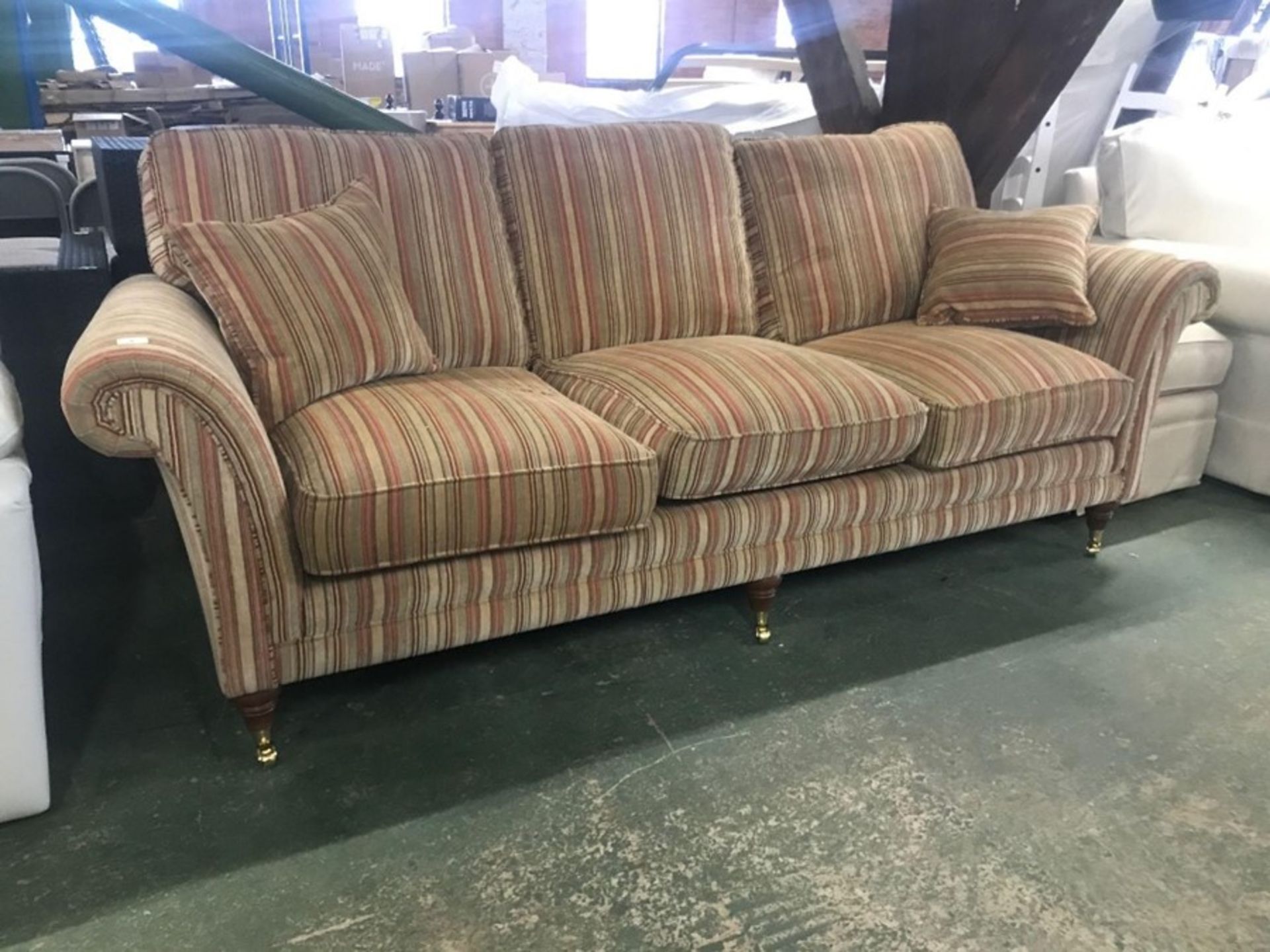 ORANGE STRIPED 3 SEATER SOFA (TR002062 / W00777230