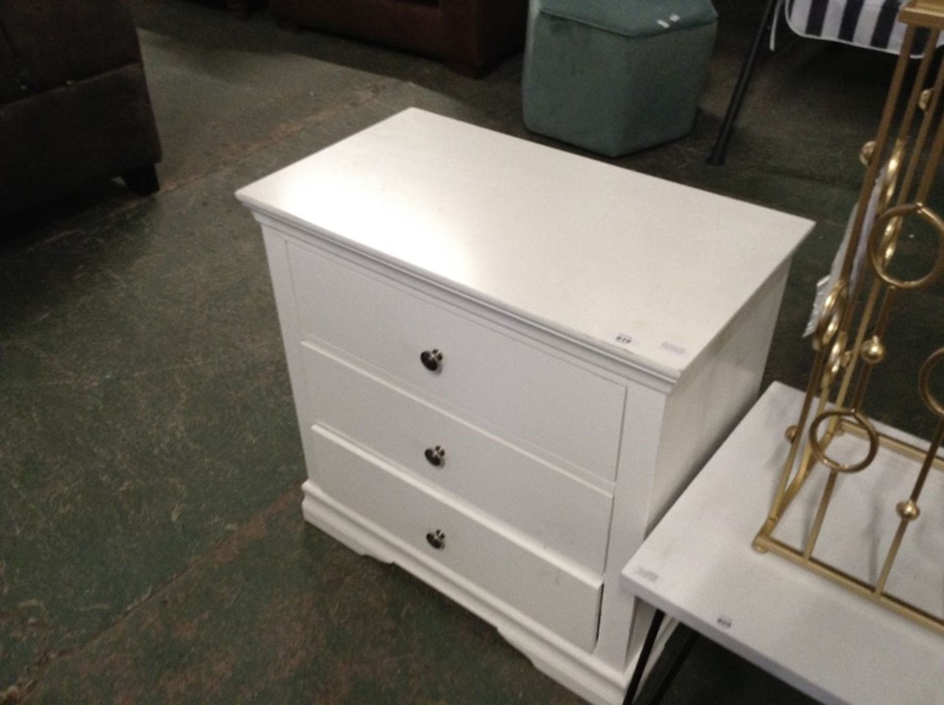Florence White Painted 3 Drawer Chest (CH41C-SW-3D