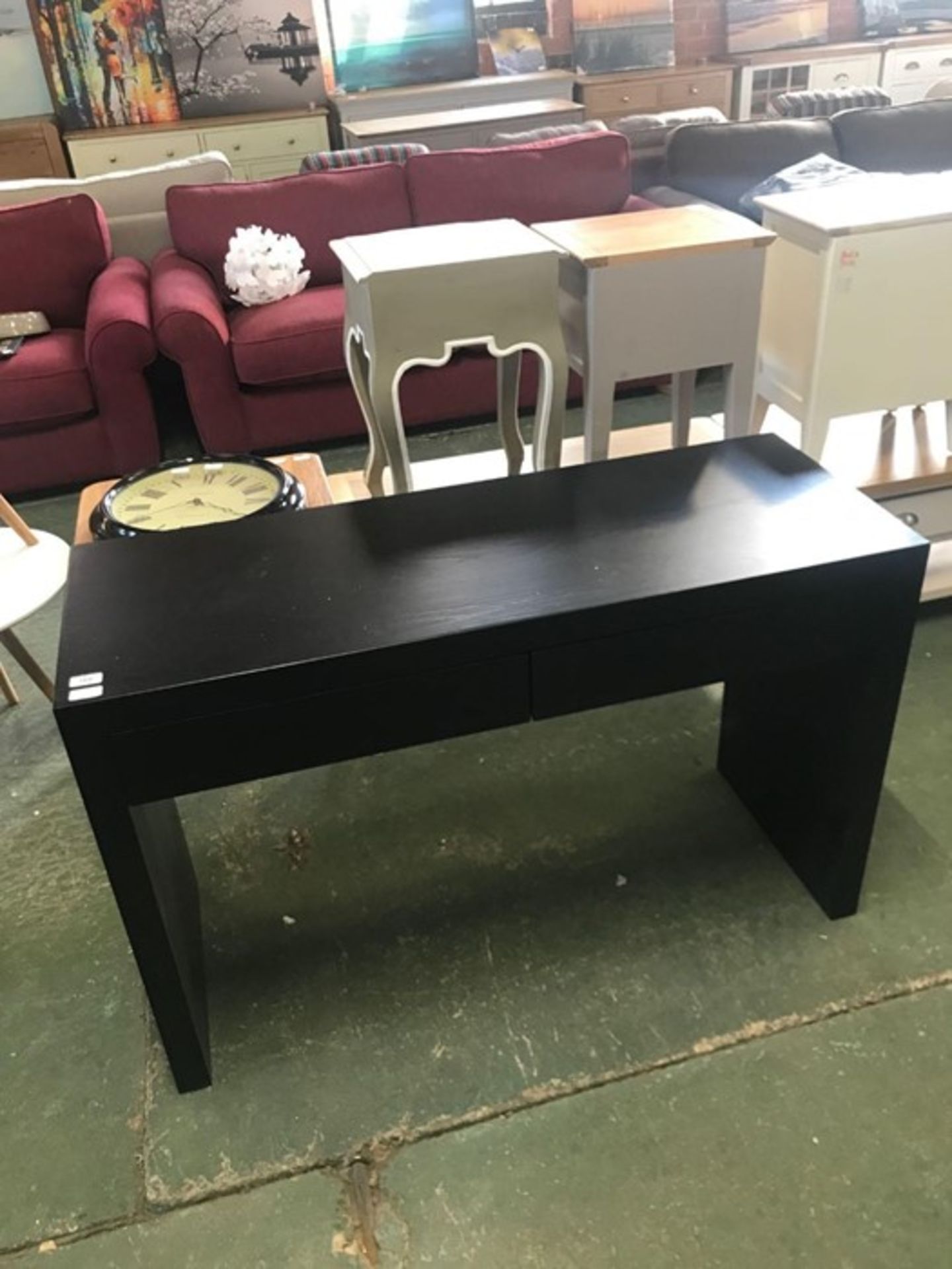 ALL FORM BLACK 2 DRAWER DESK (MARKED)