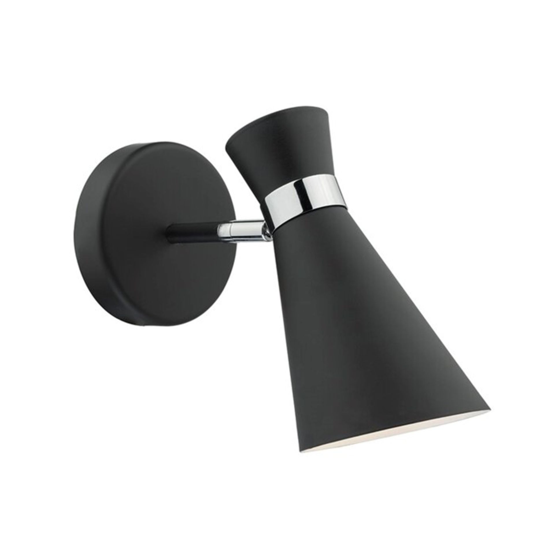 George Oliver, Camryn 1-Light Wall Spotlight (MATT BLACK & POLISHED CHROME) - RRP £73.98 (