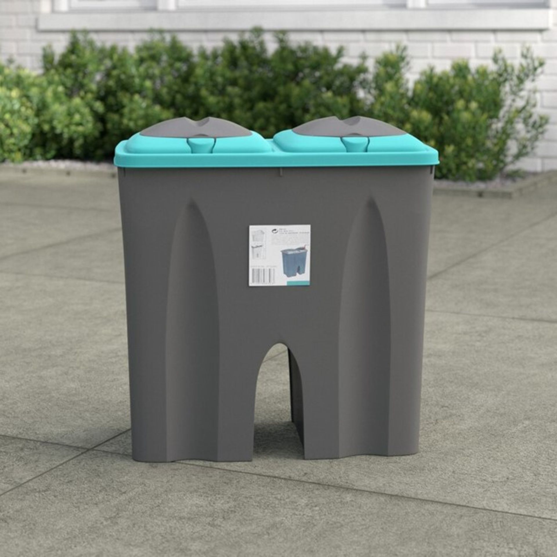 Symple Stuff, Duo Bin 50L Touch Top Recycling Bin (BLUE & GREY) - RRP £16.99 (WLDK3104 - 20931/7)
