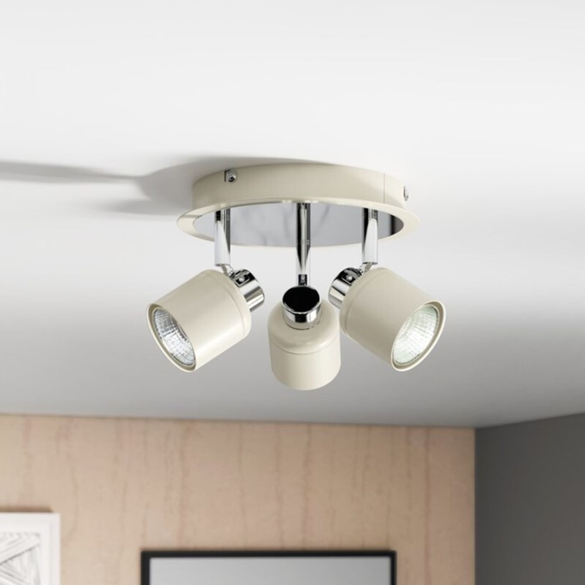 17 Stories, Bixby 3-Light Ceiling Spotlight (CREAM)(BULBS INCLUDED) - RRP £30.82 (MSUN1492 - 14819/