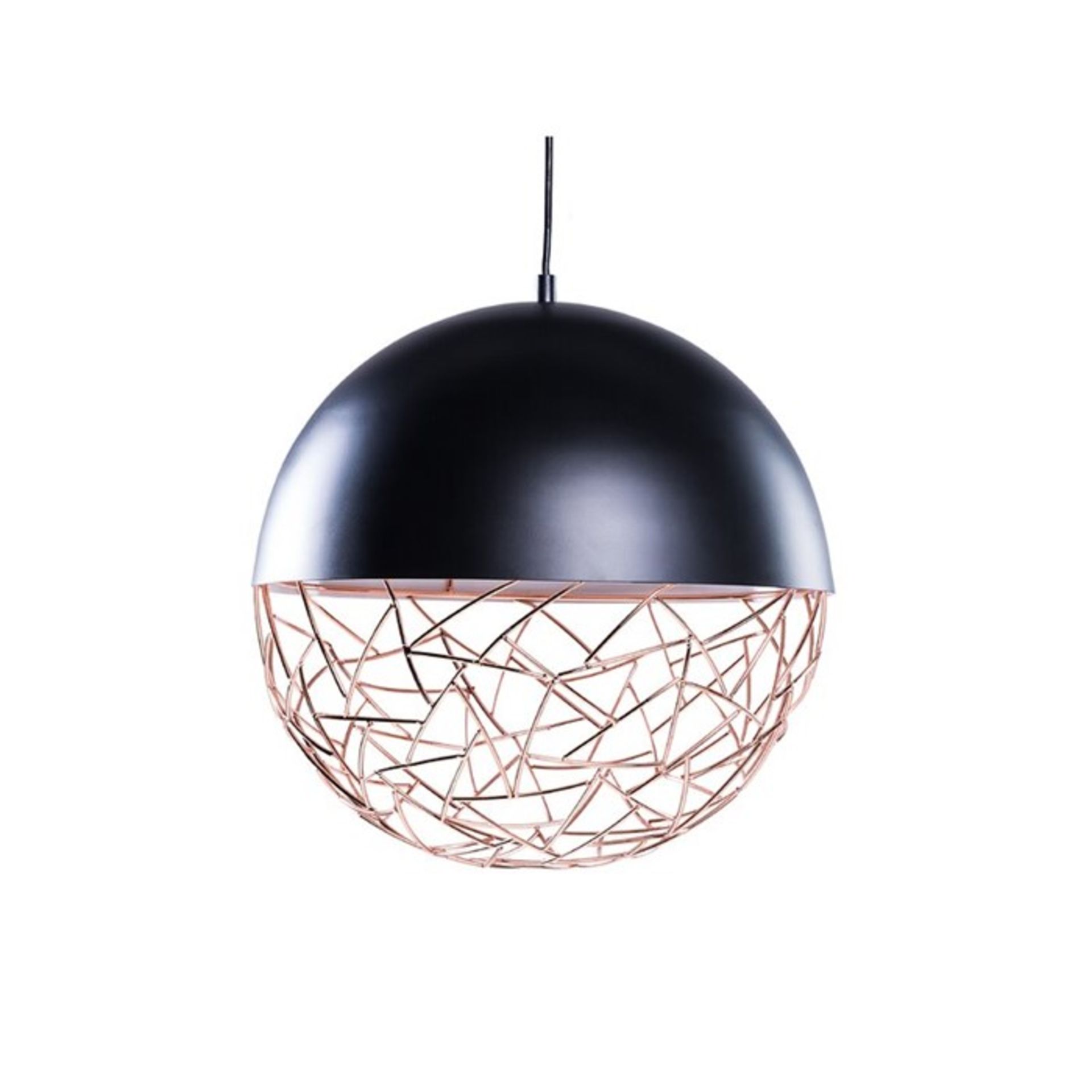 Home Loft Concept, Padma 1-Light Globe Pendant (BLACK/COPPER) - RRP £72.99 (HVO6459 - 10919/28) 6E