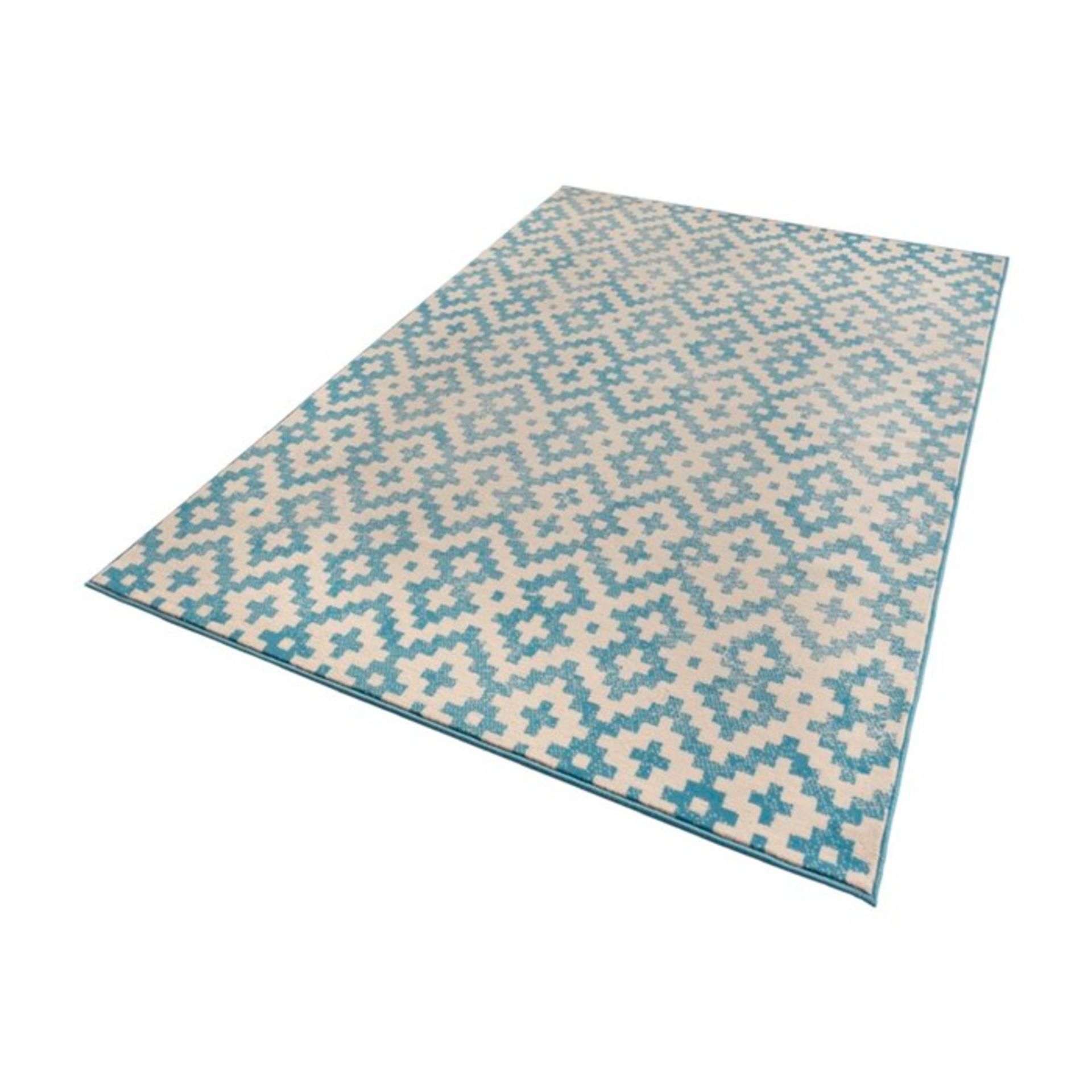 Zala Living,Teppich Capri in Blau/Creme RRP -£52.99 (140x200cm)(9664/9 -ZAVG1263)