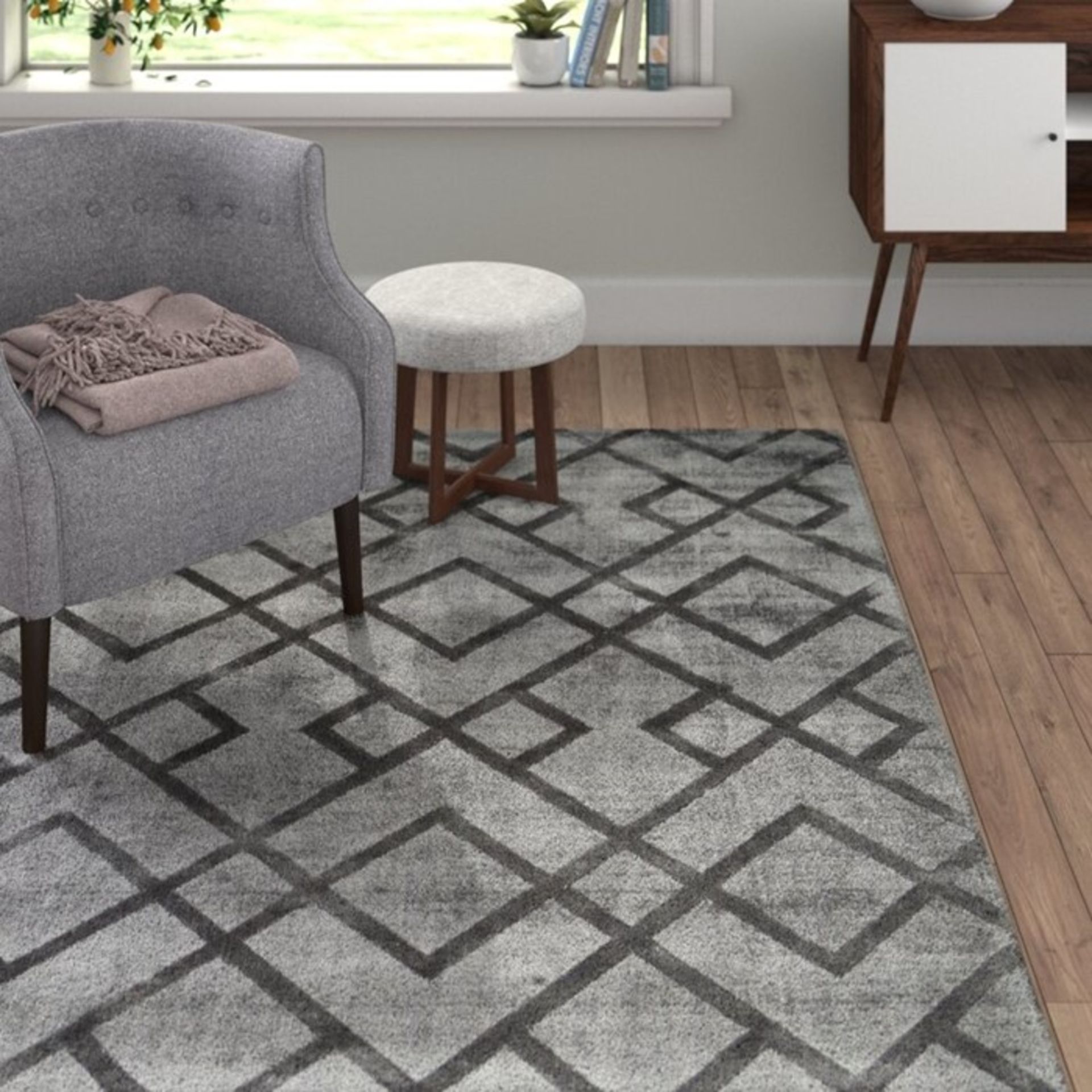 Kayoom,Luxury Handwoven Grey Rug RRP -£298.99 (200x290cm) (11989/9 -KAYM1975)