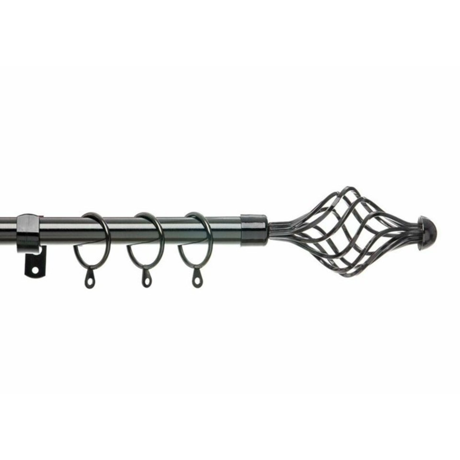 Astoria Grand, Johnby Curtain Pole Set (BLACK NICKEL)(6.5X210X6.5CM) - RRP £24.99 (HTST1024 -