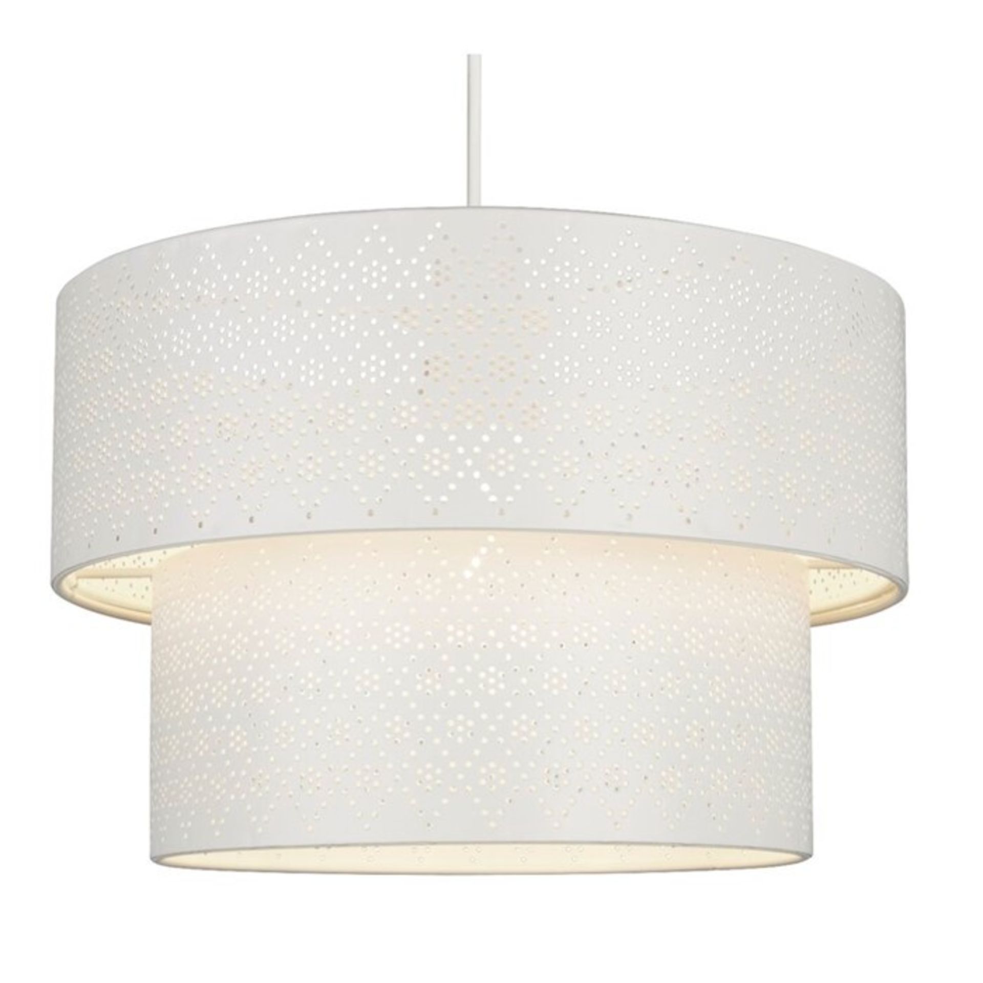 House Additions, Fretwork 1-Light Drum Pendant (MATT CREAM) - RRP £54.99 (HSU11084 - 9531/24) 4C