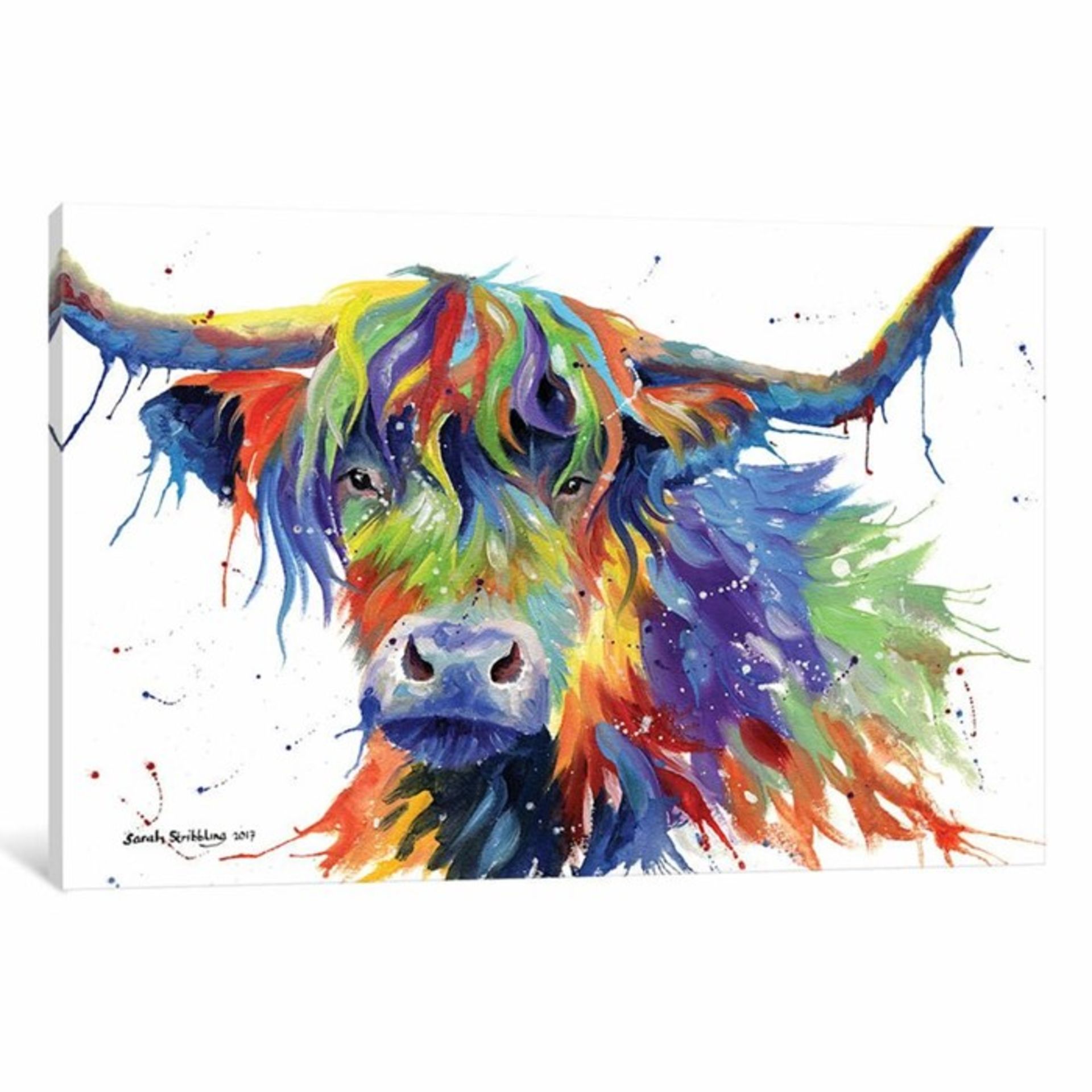 East Urban Home, 'Highland Cow Colour' Painting on Canvas - RRP £43.99 (JMND1404 - 20819/25) 1A