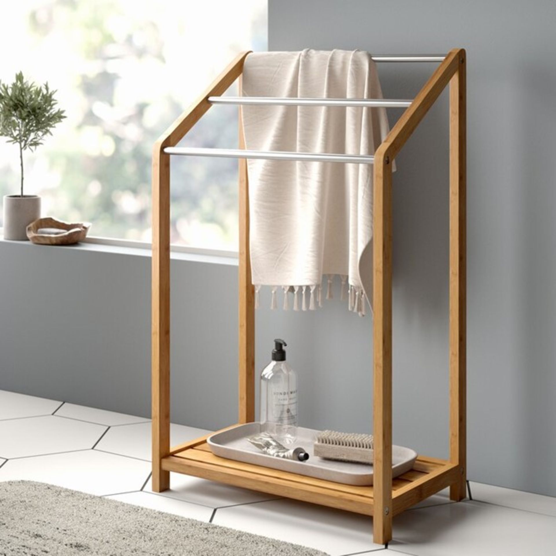 Brambly Cottage, Aultman Bamboo Freestanding Towel Holder - RRP £54.99 (RELX1609 - 20819/24) 1A