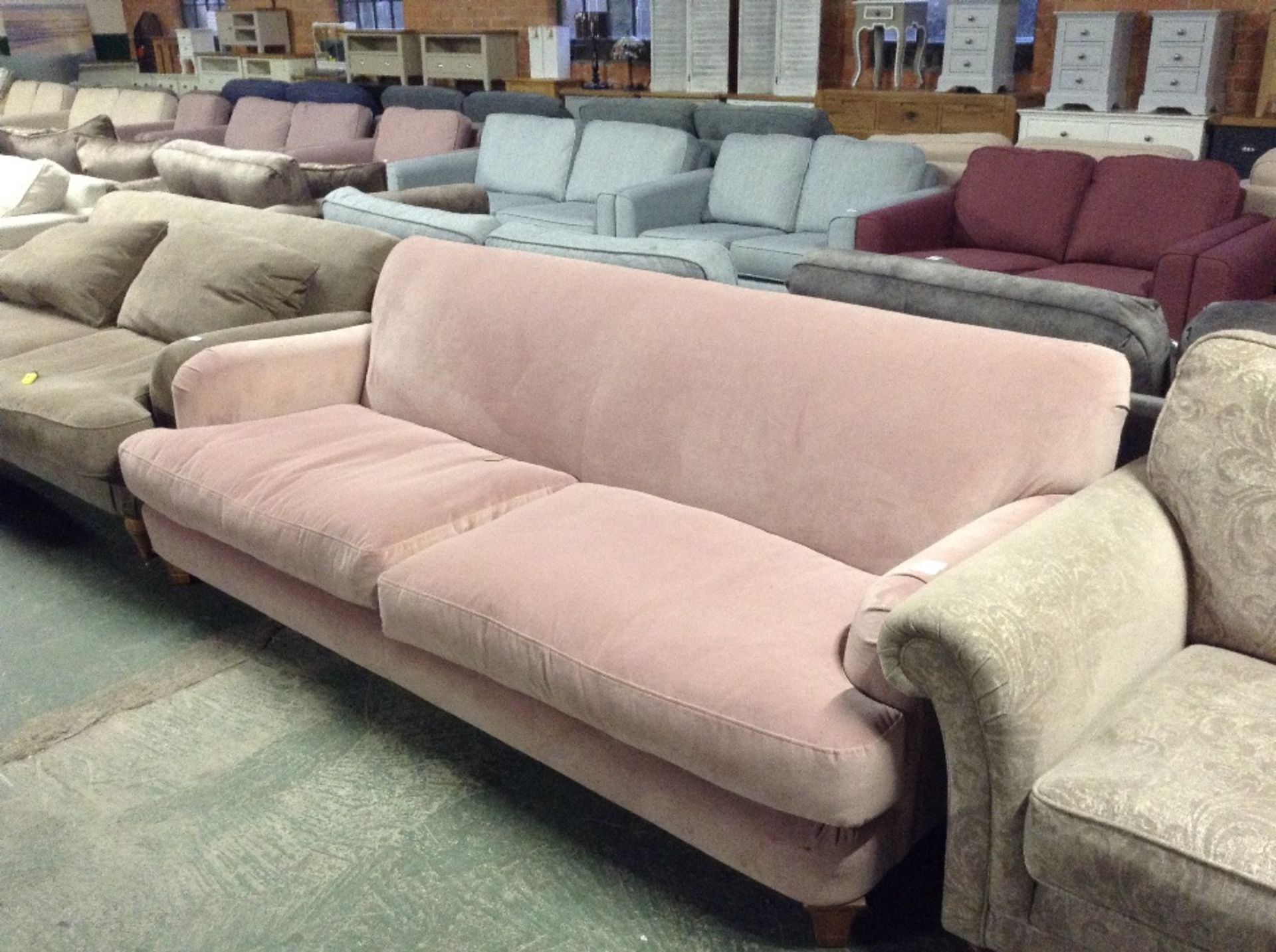 PINK FABRIC LARGE 3 SEATER SOFA (TROO2085-WOO81403