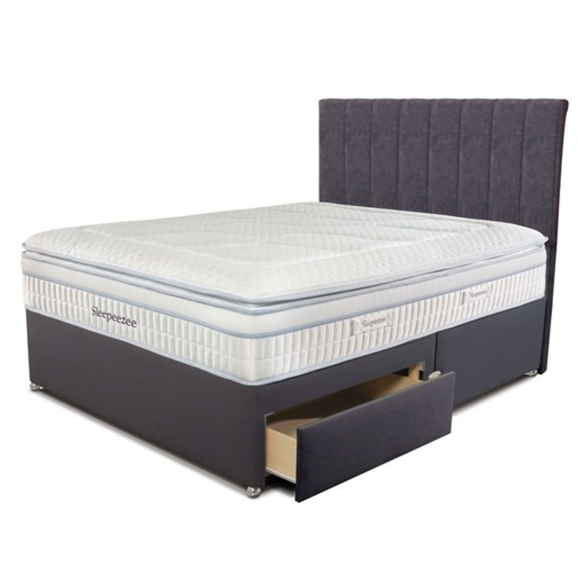 | x1 | 5ft Sleepeezee comfortGEL 2800 & Charcoal 2 Draw Divan Base| RRP £1429 |