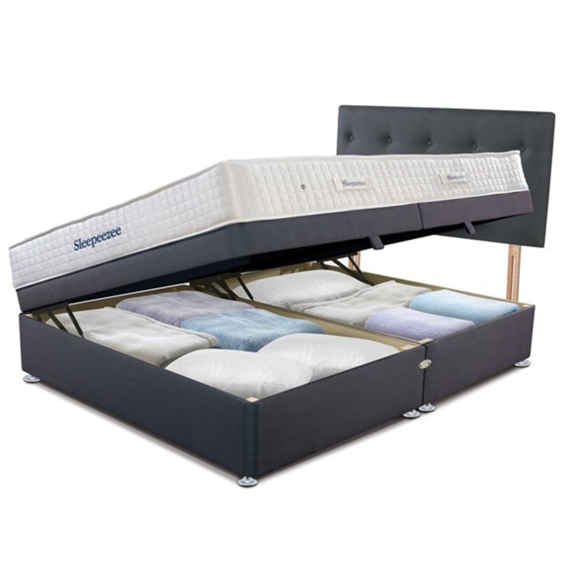 | x1 | 5ft Sleepeezee Prestige 950 & Grey Ottomen Divan Base| RRP £1649 |