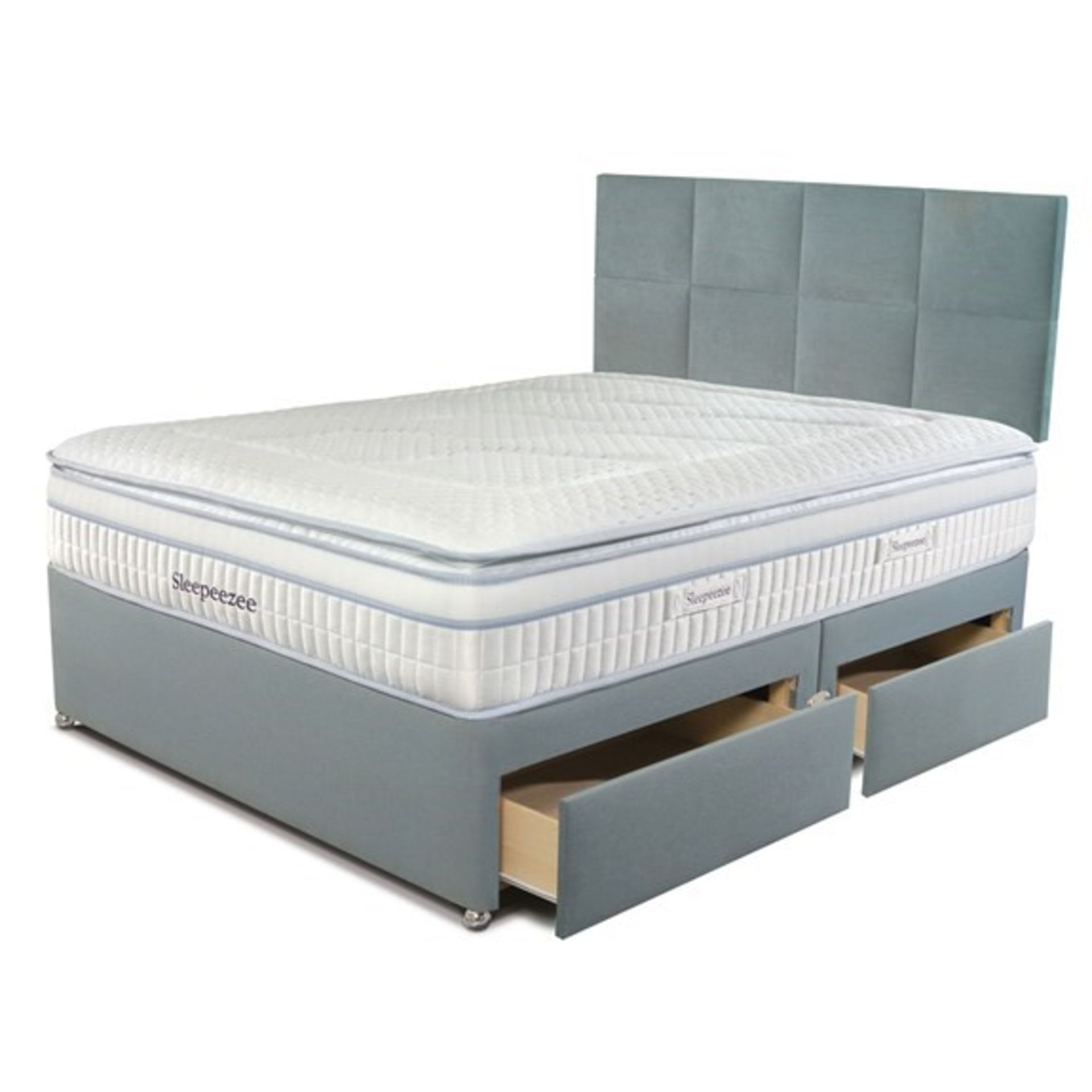 | x1 | 5ft Sleepeezee comfortGEL 1800 & Teal 4 Draw divan Base| RRP £1099.2 |