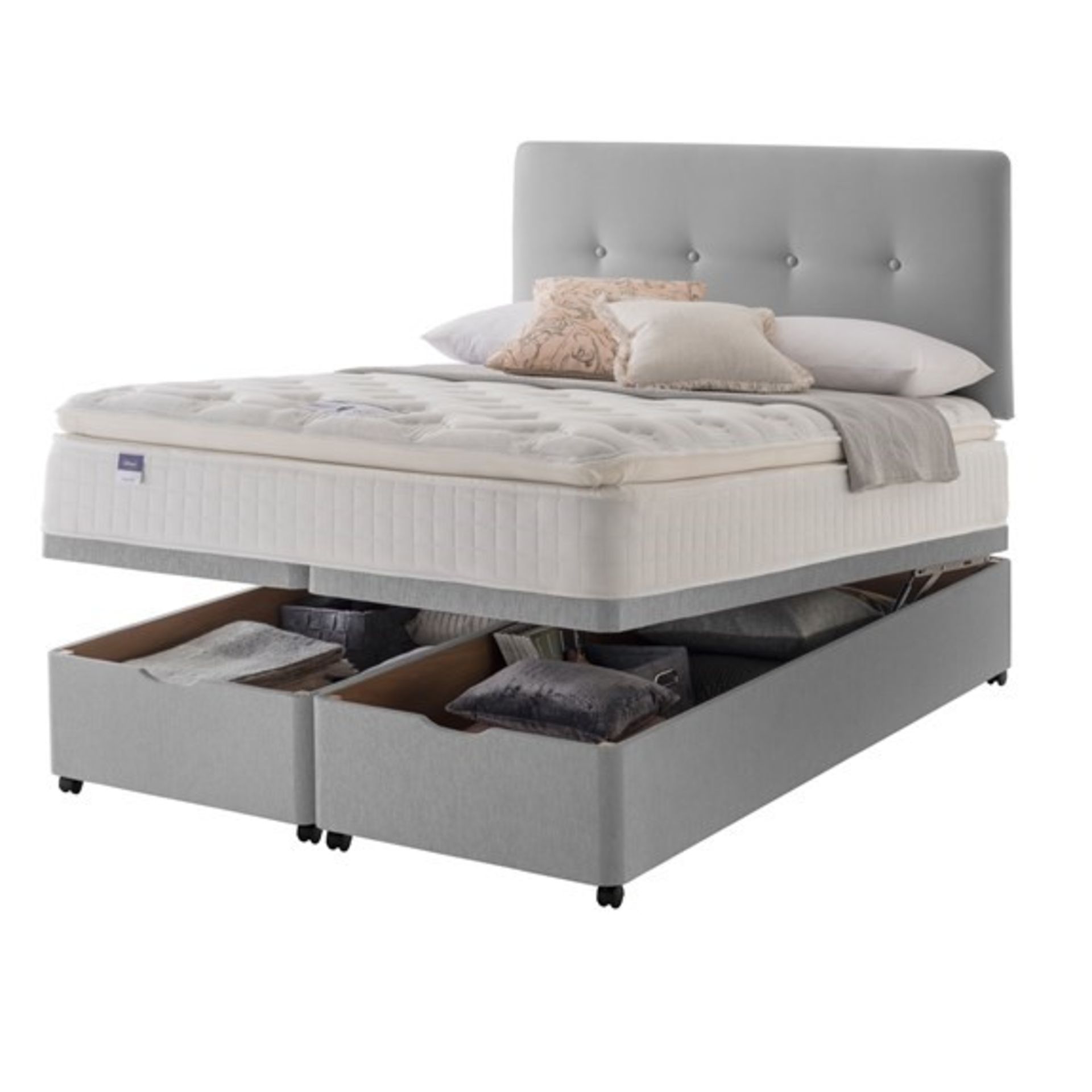 | x1 | 5ft Silentnight Windermere & Grey Ottomen Divan Base| RRP £1269 |