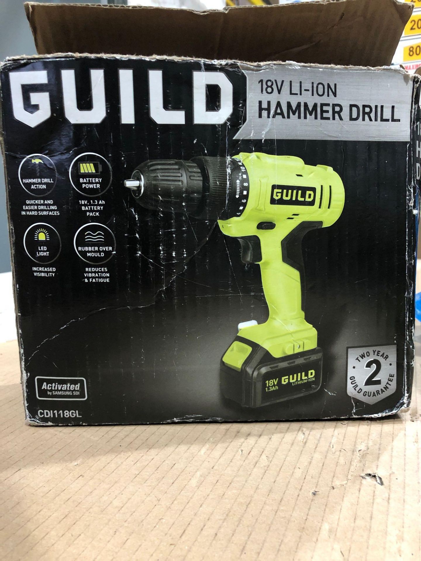 Guild 1.3Ah Cordless Hammer Drill - 18V CDI118GL 461/8618 £35.00 RRP - Image 2 of 6