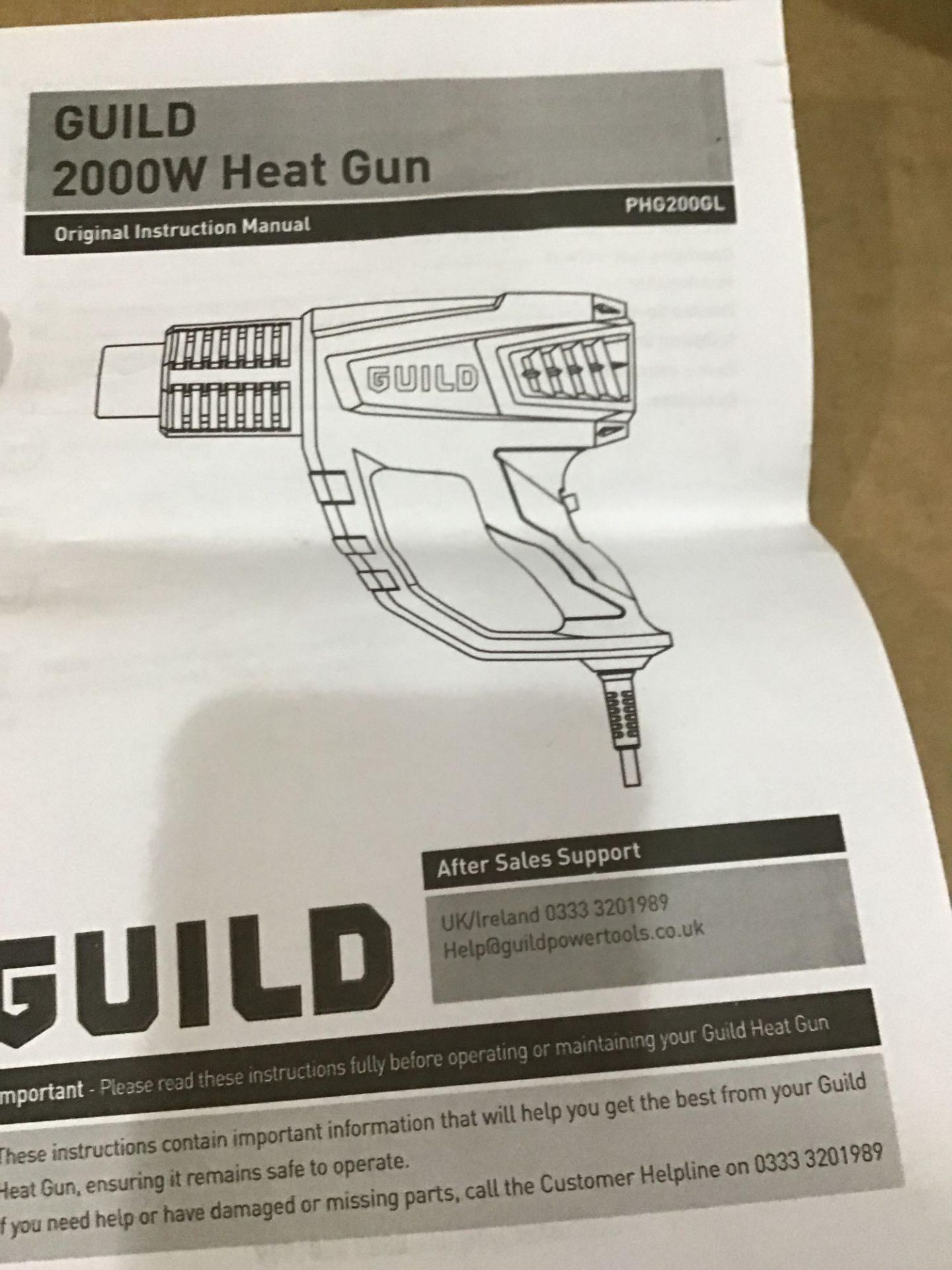 Guild Heat Gun - 2000W PHG200GL £20.00 RRP - Image 5 of 7
