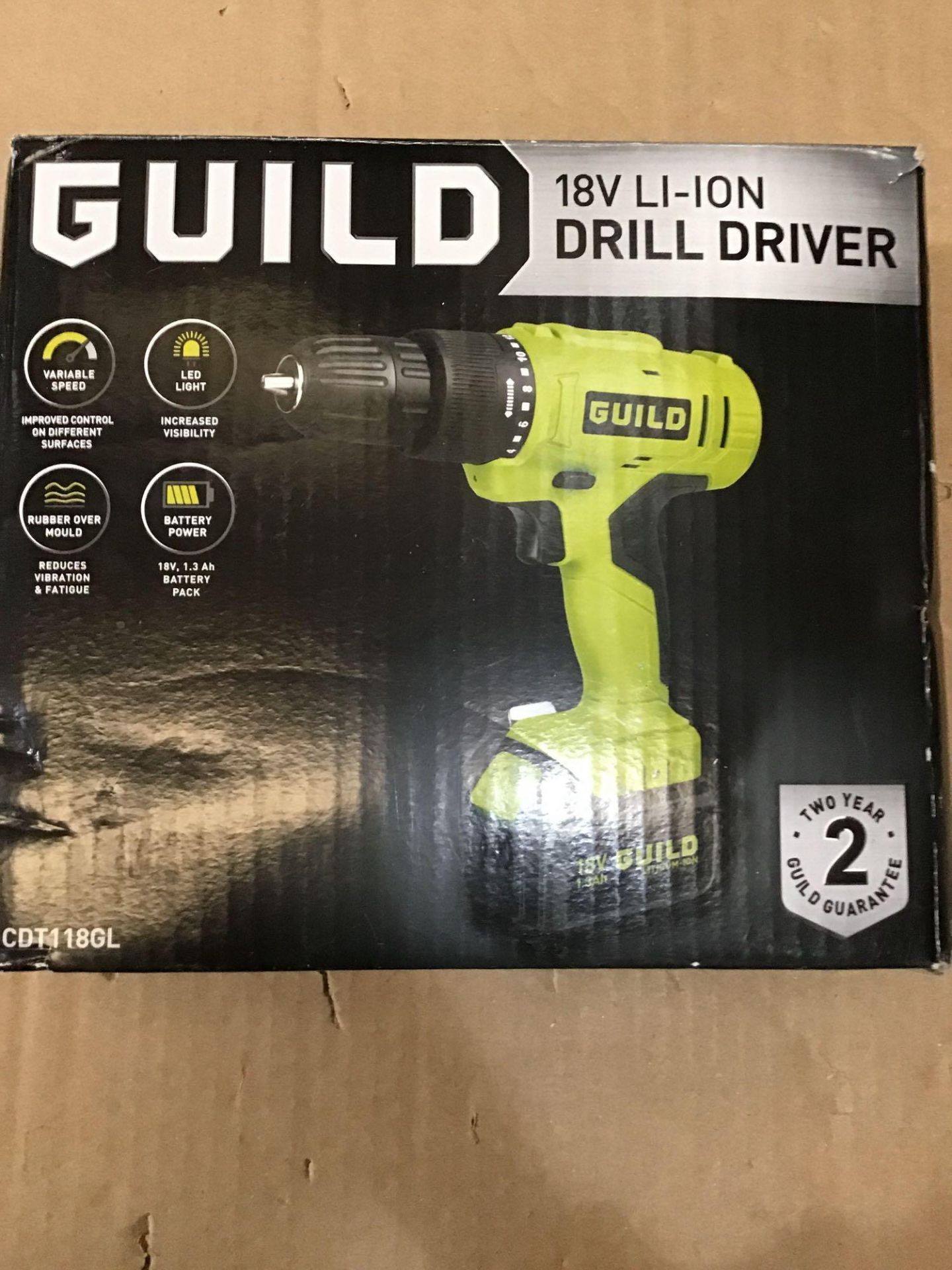 Guild 1.3AH Cordless Drill Driver - 18V, £40.00 RRP