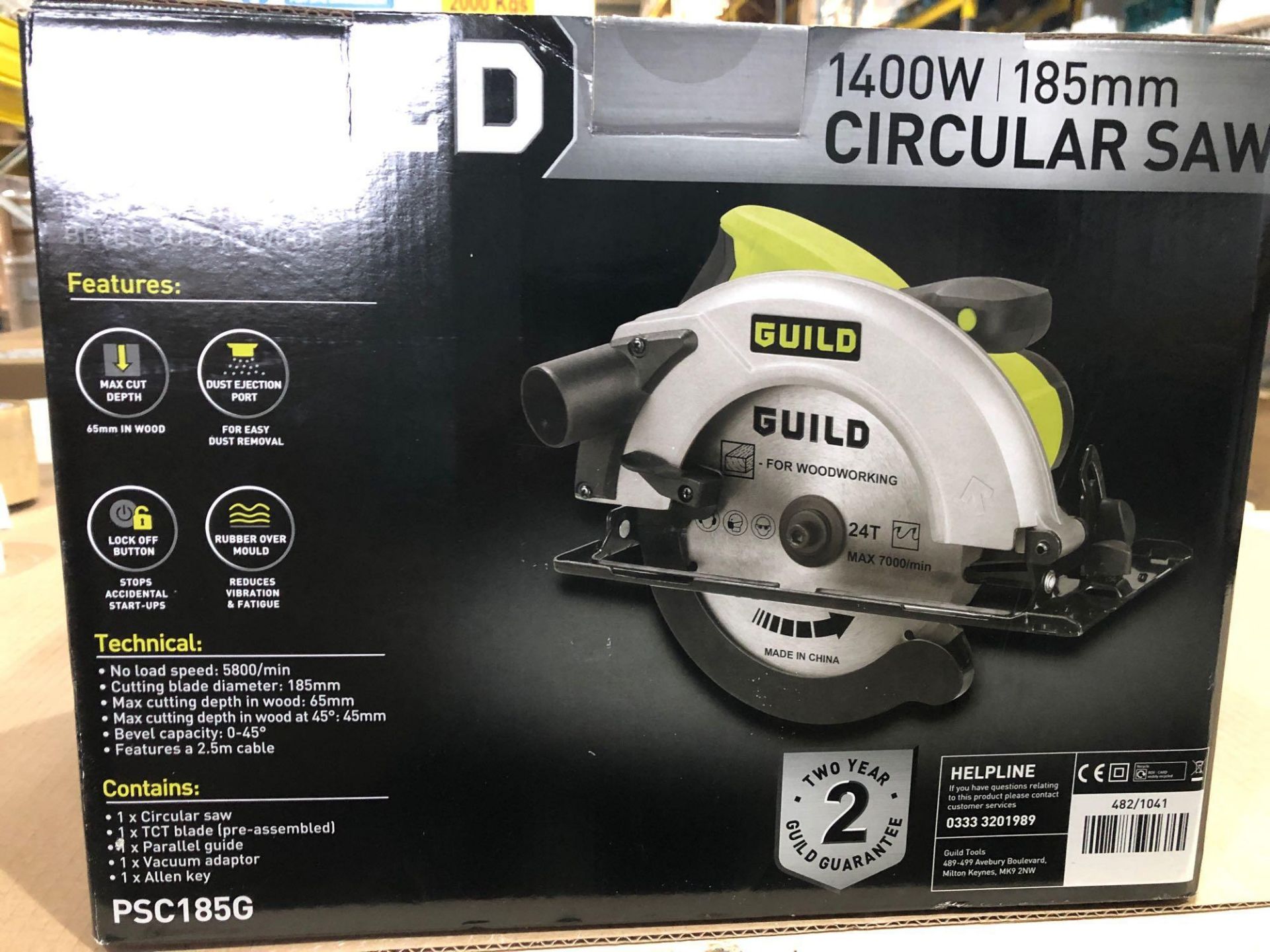 Guild 185mm Circular Saw - 1400W PSC185G £50.00 RRP - Image 3 of 6