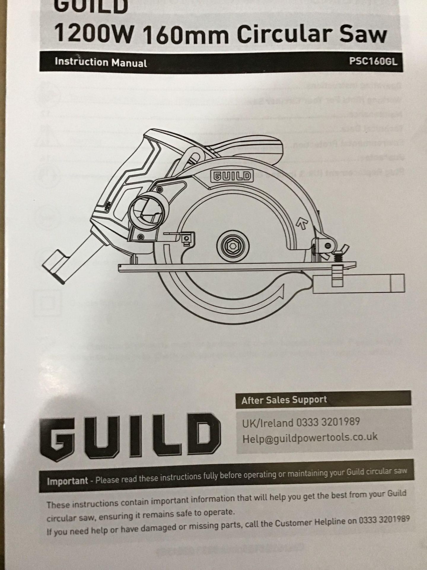 Guild 160mm Circular Saw - 1200W PSC160GL £40.00 RRP - Image 5 of 7