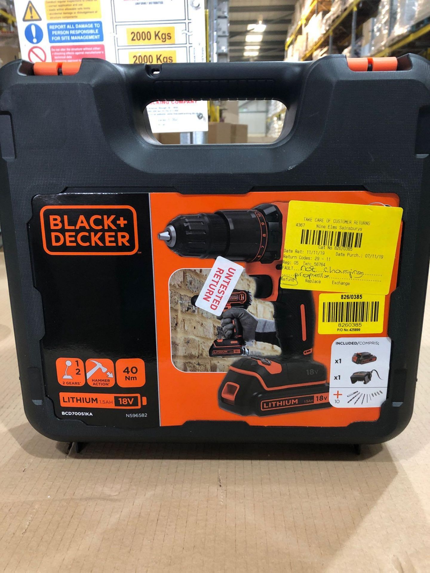 Black + Decker BCD700S1KA Hammer Drill with Battery - 18V | Drills £50.00 RRP - Image 2 of 5